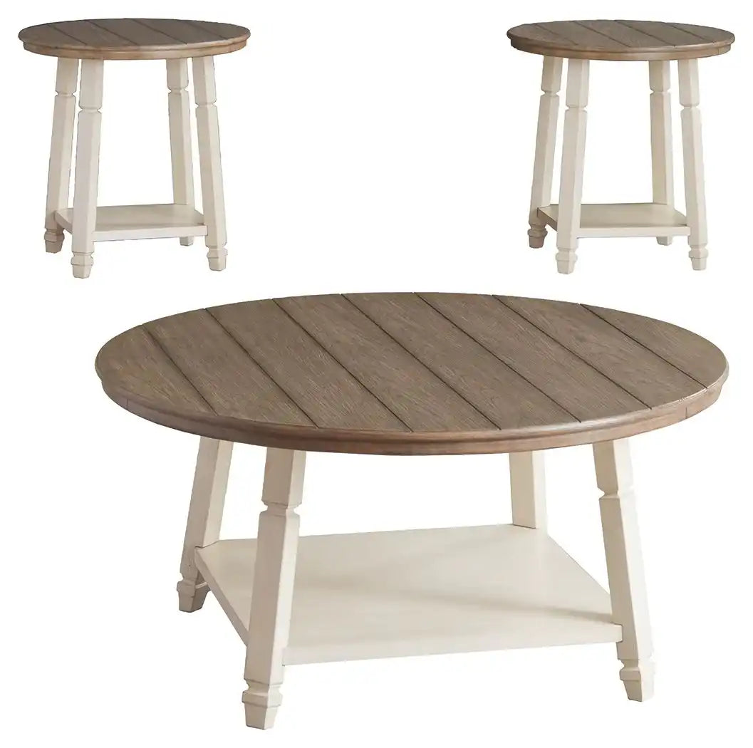 Bolanbrook - Occasional Table Set (Set of 3) - White / Brown / Beige - Best Buy Furniture