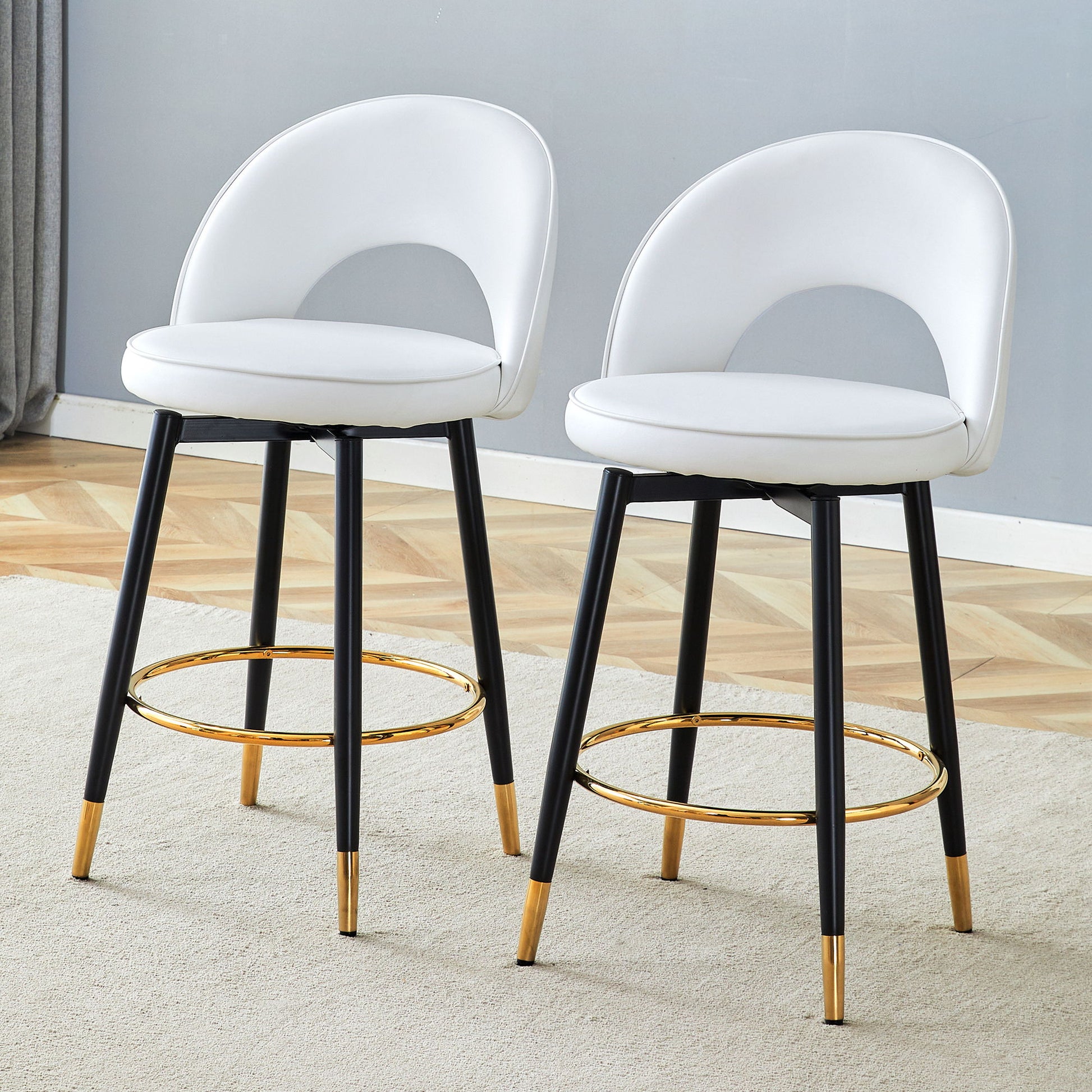 Upholstered Rotatable Bar Chair With Metal Legs For Dining Room - Best Buy Furniture