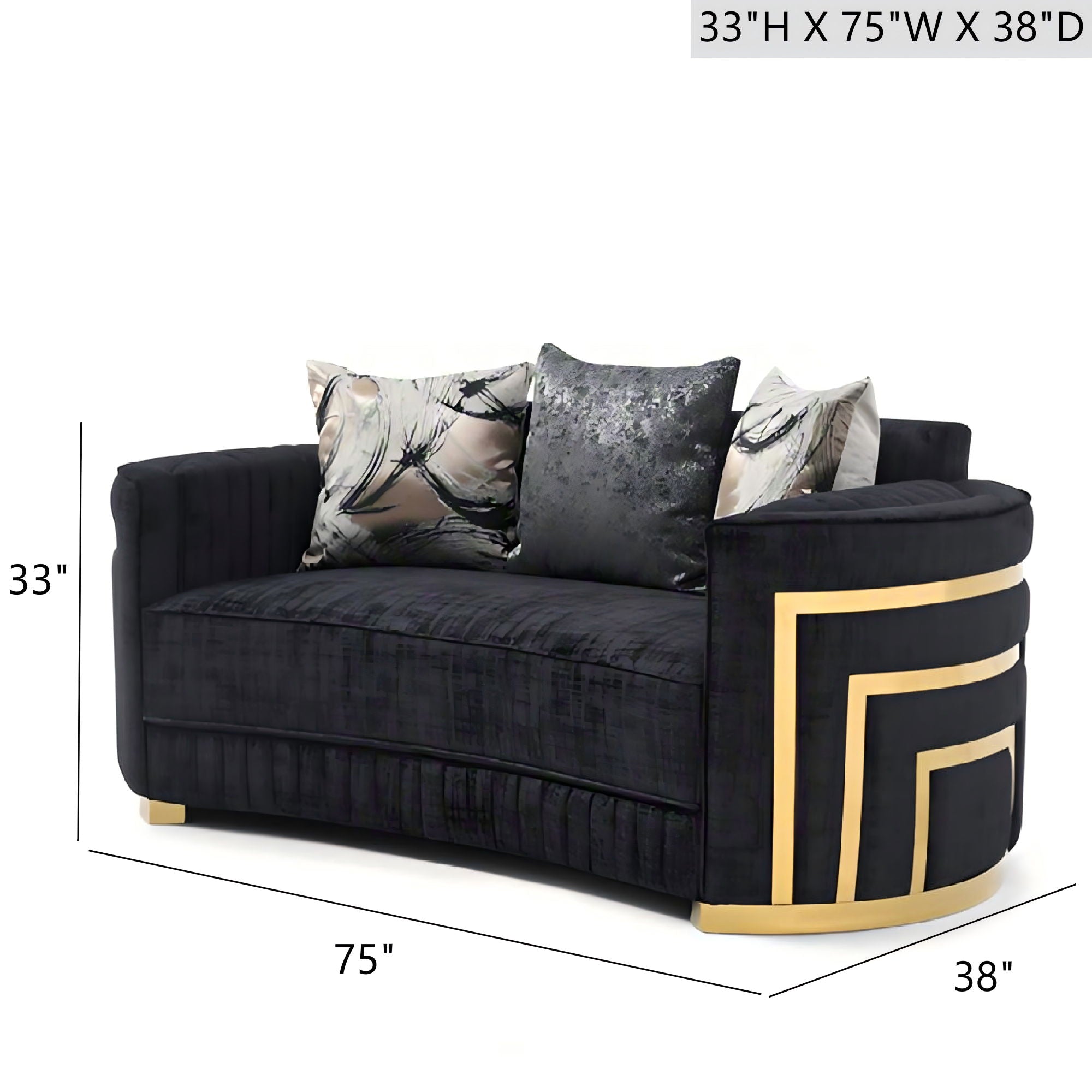 Soledad - Loveseat - Black - Best Buy Furniture