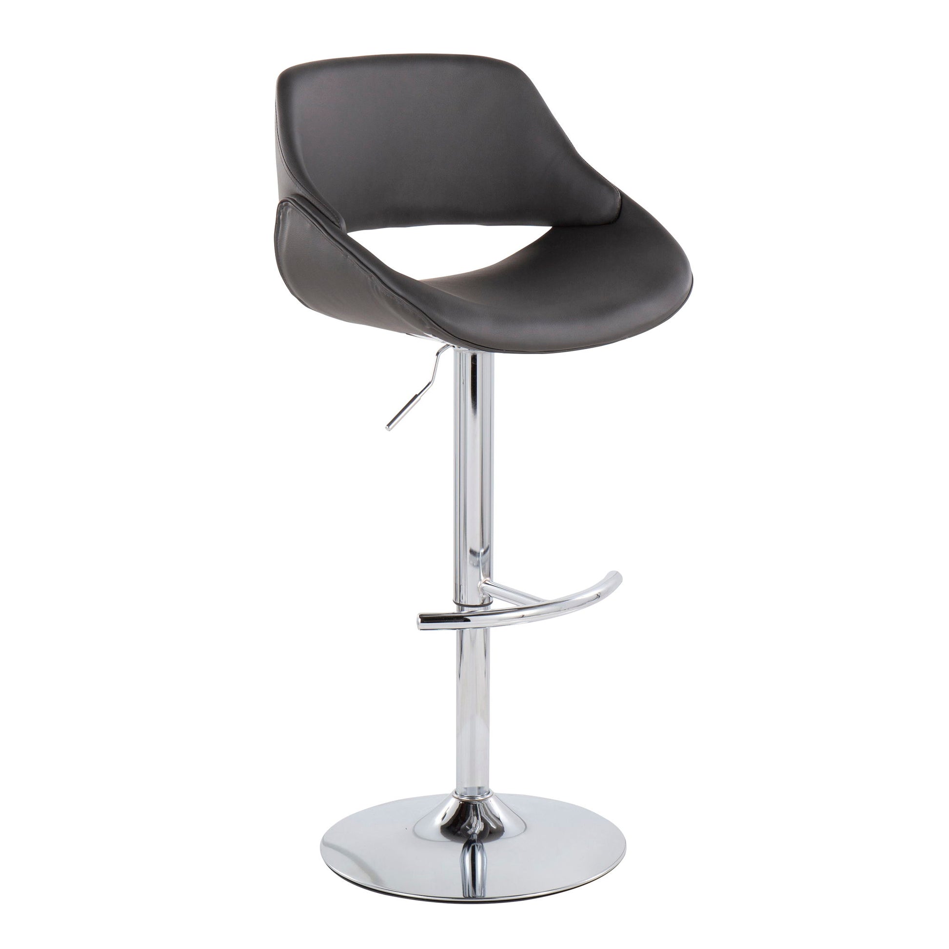 Fabrico - Contemporary Adjustable Bar Stool With Rounded T Footrest (Set of 2) - Best Buy Furniture