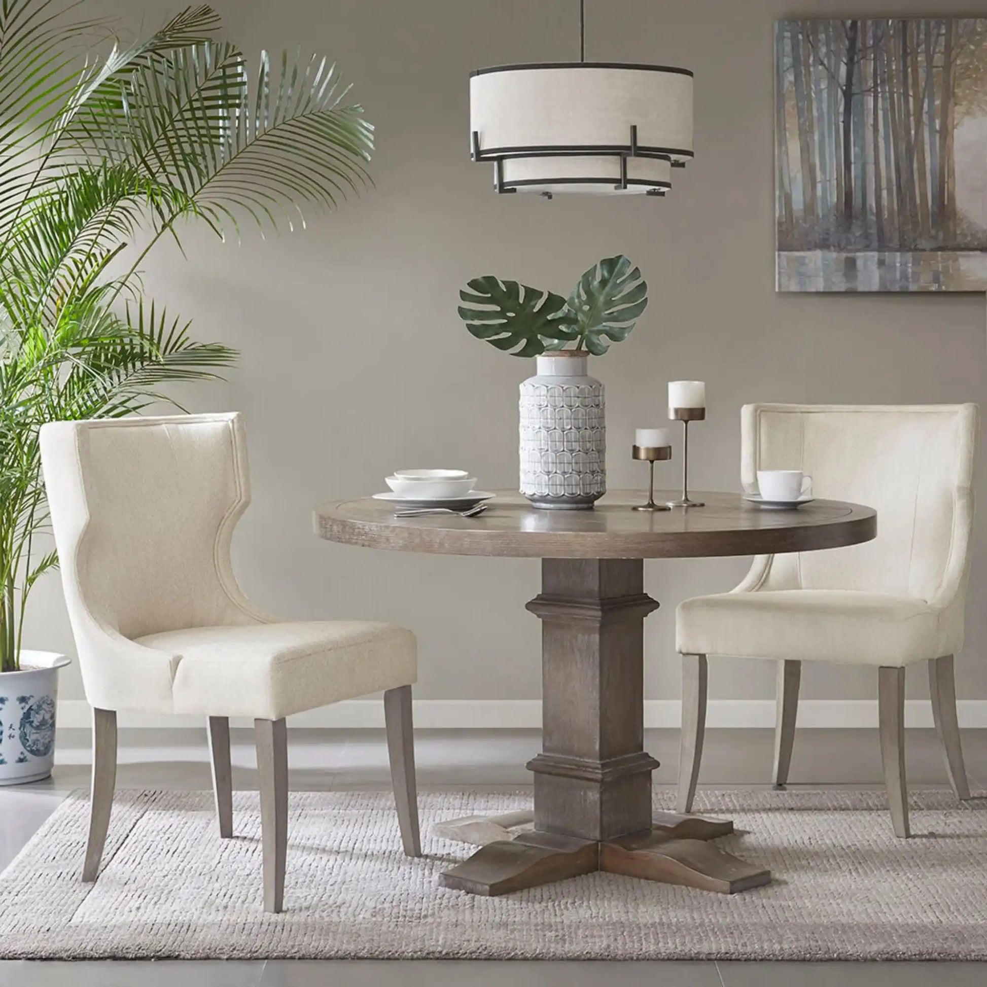 Elegant Design Dining Chair Polyester - Cream - Best Buy Furniture