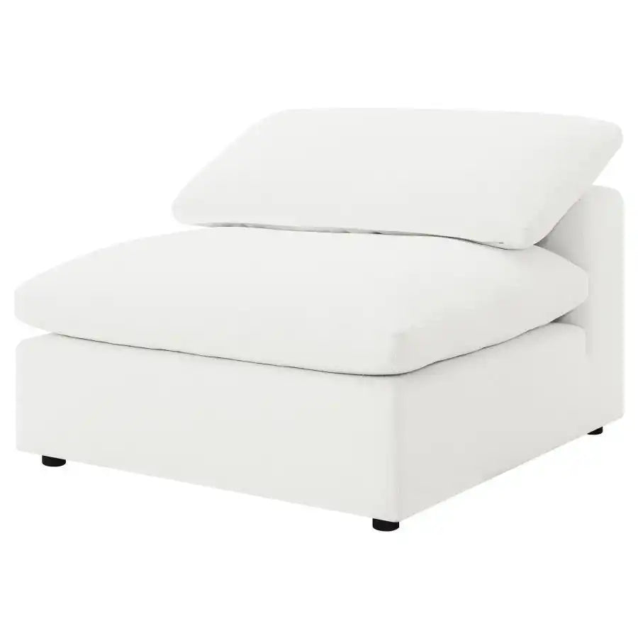 Raleigh - Boucle Upholstered Armless Chair - Ivory - Best Buy Furniture