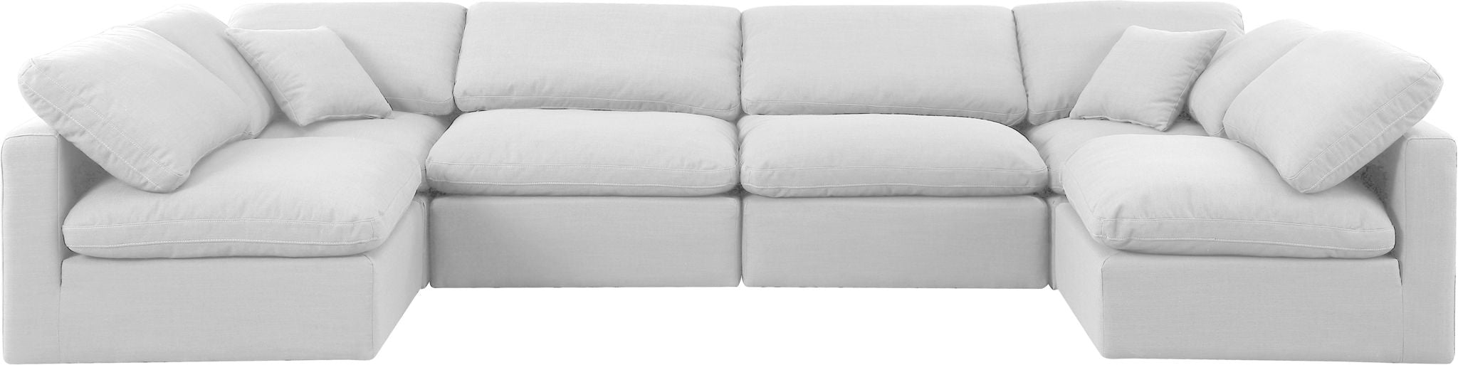 Indulge - Linen 6 Piece Modular U-Shaped Sectional - White - Best Buy Furniture