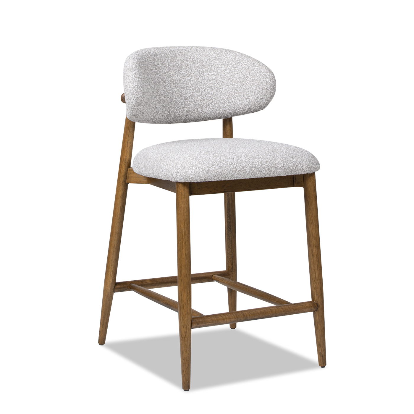 Locke - Modern Upholstered Counter Stool With Frame - Salt / Pepper - Best Buy Furniture