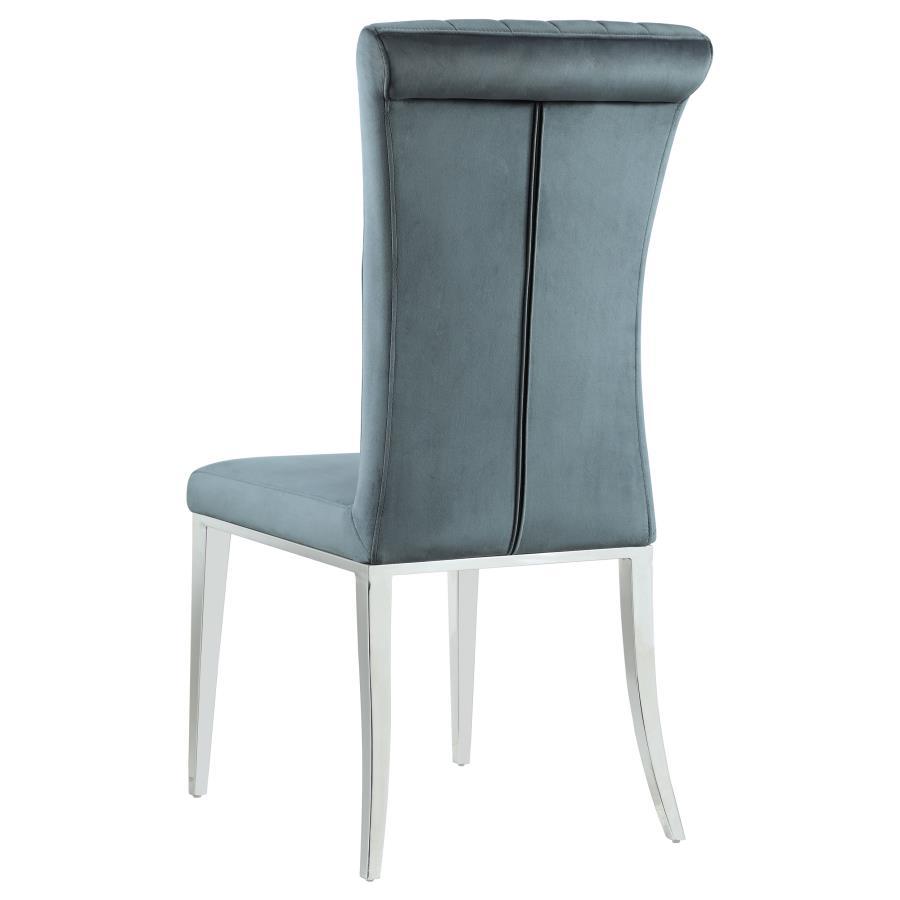 Beaufort - Upholstered Dining Side Chair (Set of 2) - Steel Gray - Best Buy Furniture