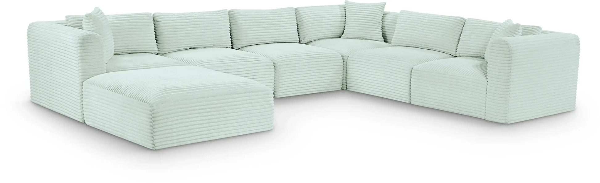 Shaggy - 7 Piece Modular U-Shaped Sectional With Ottoman - Best Buy Furniture