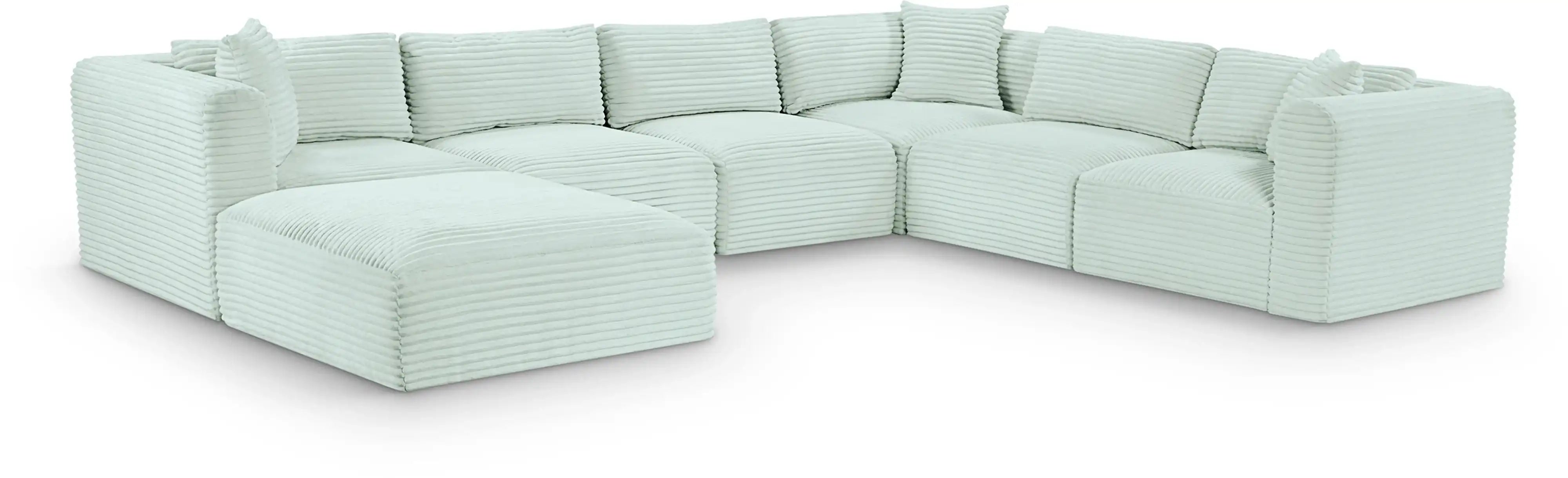 Shaggy - 7 Piece Modular U-Shaped Sectional With Ottoman - Best Buy Furniture