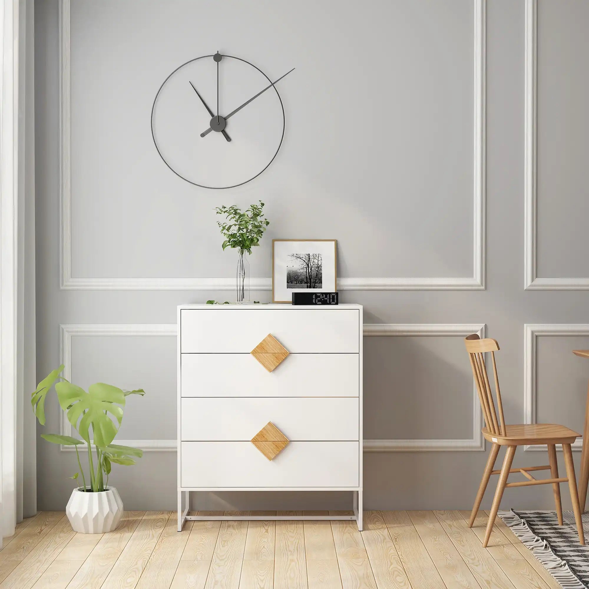 Modern wood 4 drawers dresser | Stylish White Chest - Best Buy Furniture