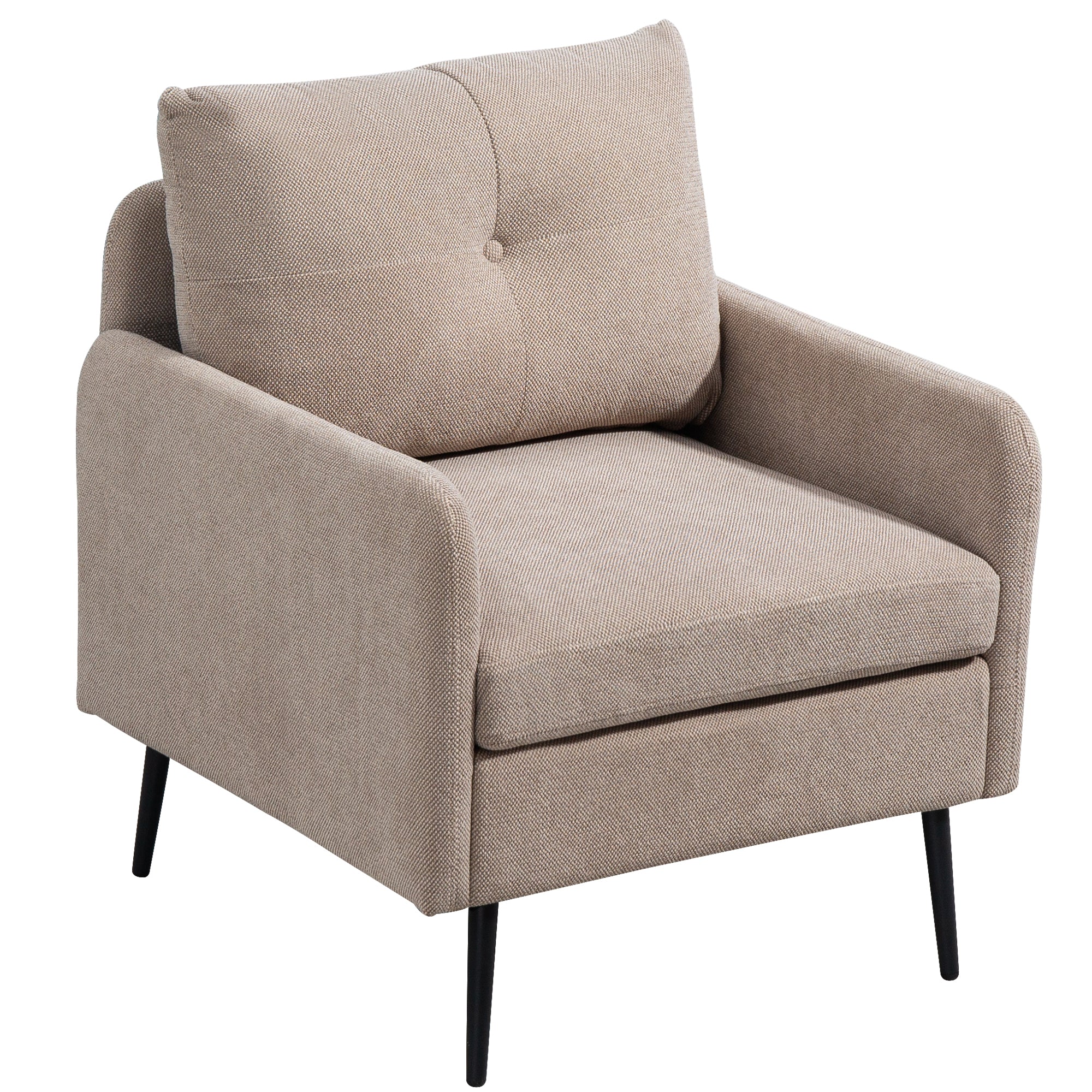 Modern Chenille Accent Chair with Metal Black Legs - Best Buy Furniture