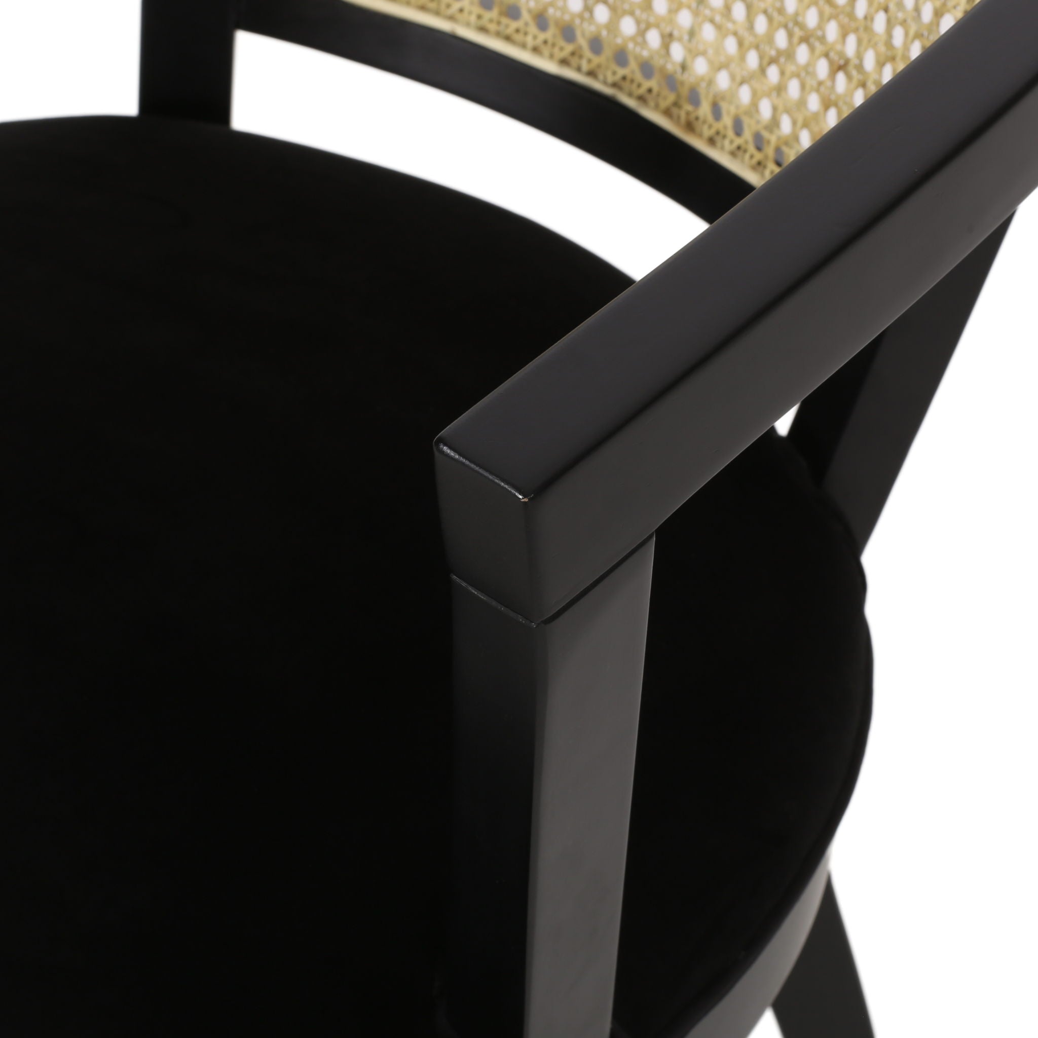 Elegant Dining Chair With Cane Web Backrests And Velvet Upholstery - Best Buy Furniture
