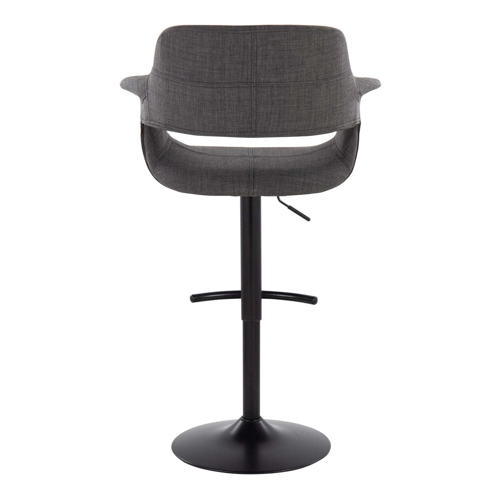 Vintage Flair - Mid Century Modern Adjustable Barstool With Swivel & Rounded T Footrest (Set of 2) - Best Buy Furniture