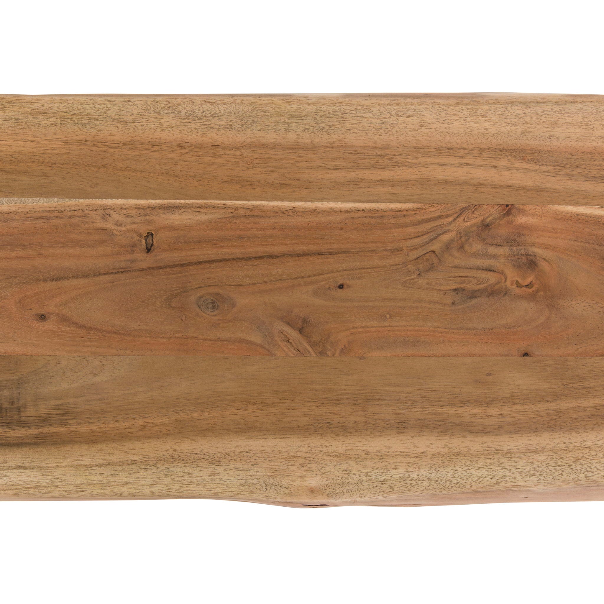 Farmhouse Design Acacia Wood Dining Bench With X Shaped Metal Legs - Brown / Chrome - Best Buy Furniture