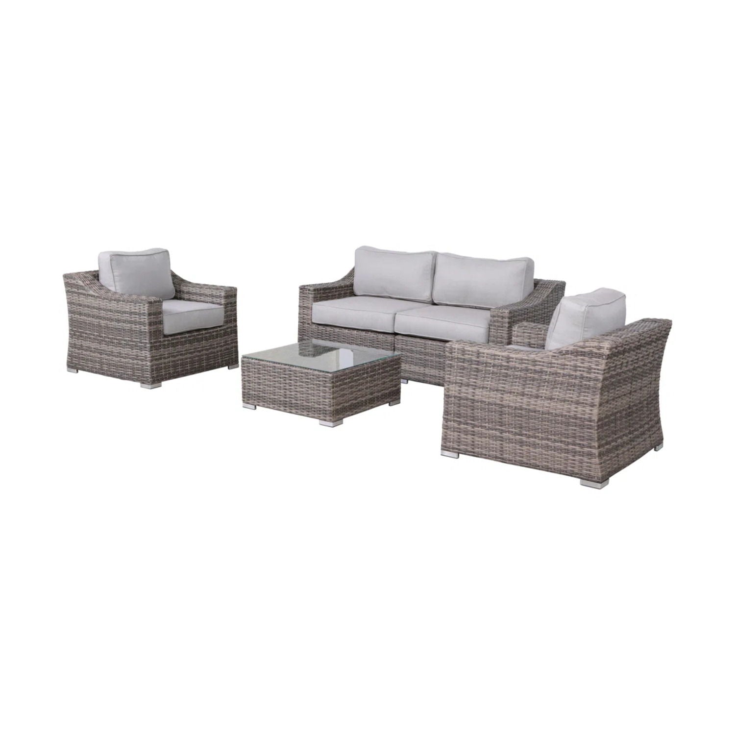Outdoor Wicker Conversation Set With Cushions, All Weather - Best Buy Furniture