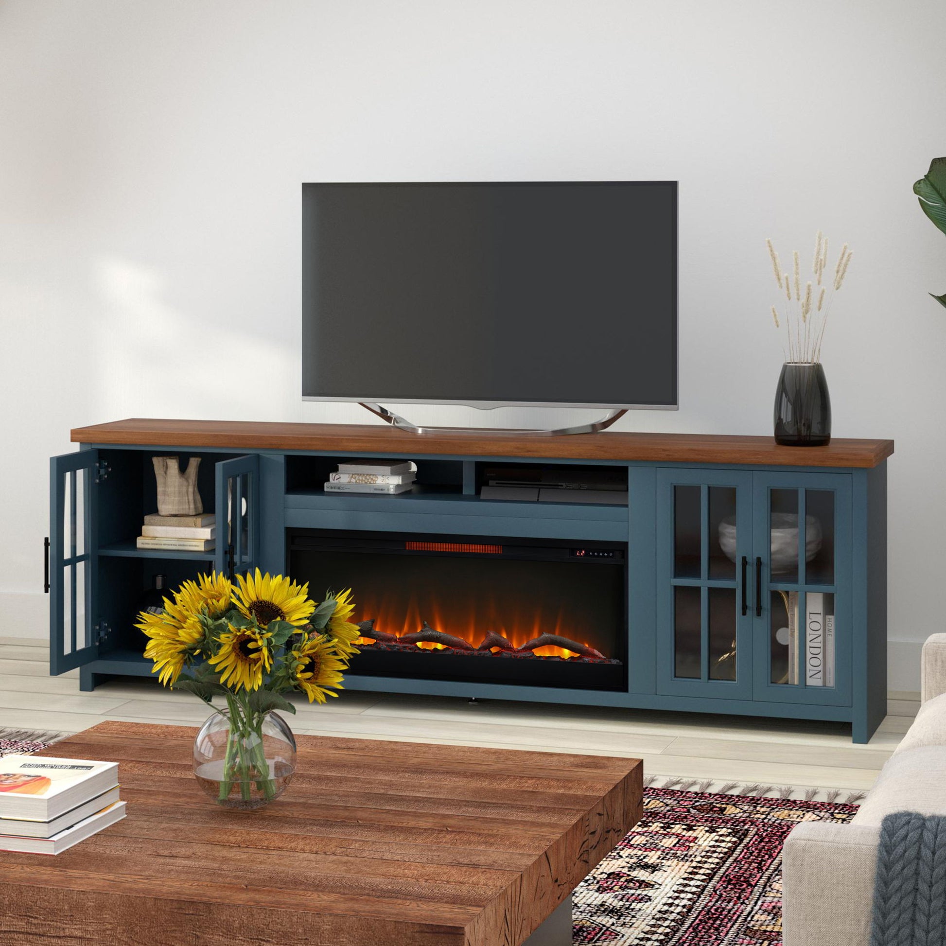 Nantucket - 74" Fireplace TV Stand Console - Best Buy Furniture