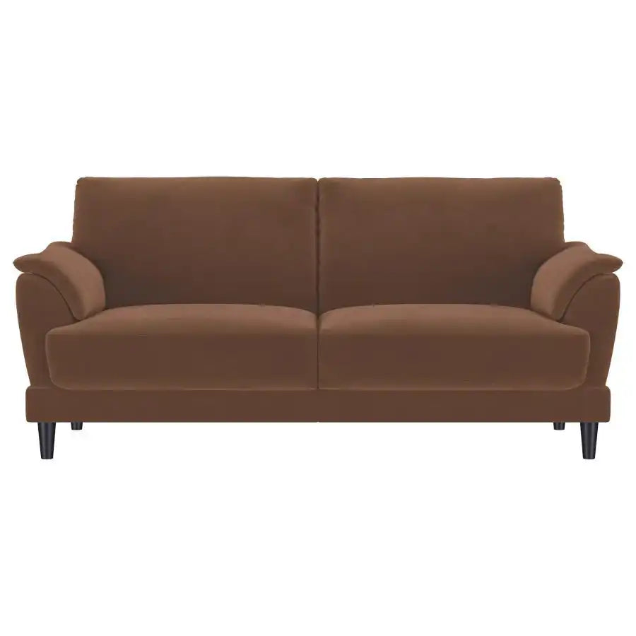 Selma - 2 Piece Velvet Upholstered Crescent Arm Sofa Set - Rust - Best Buy Furniture