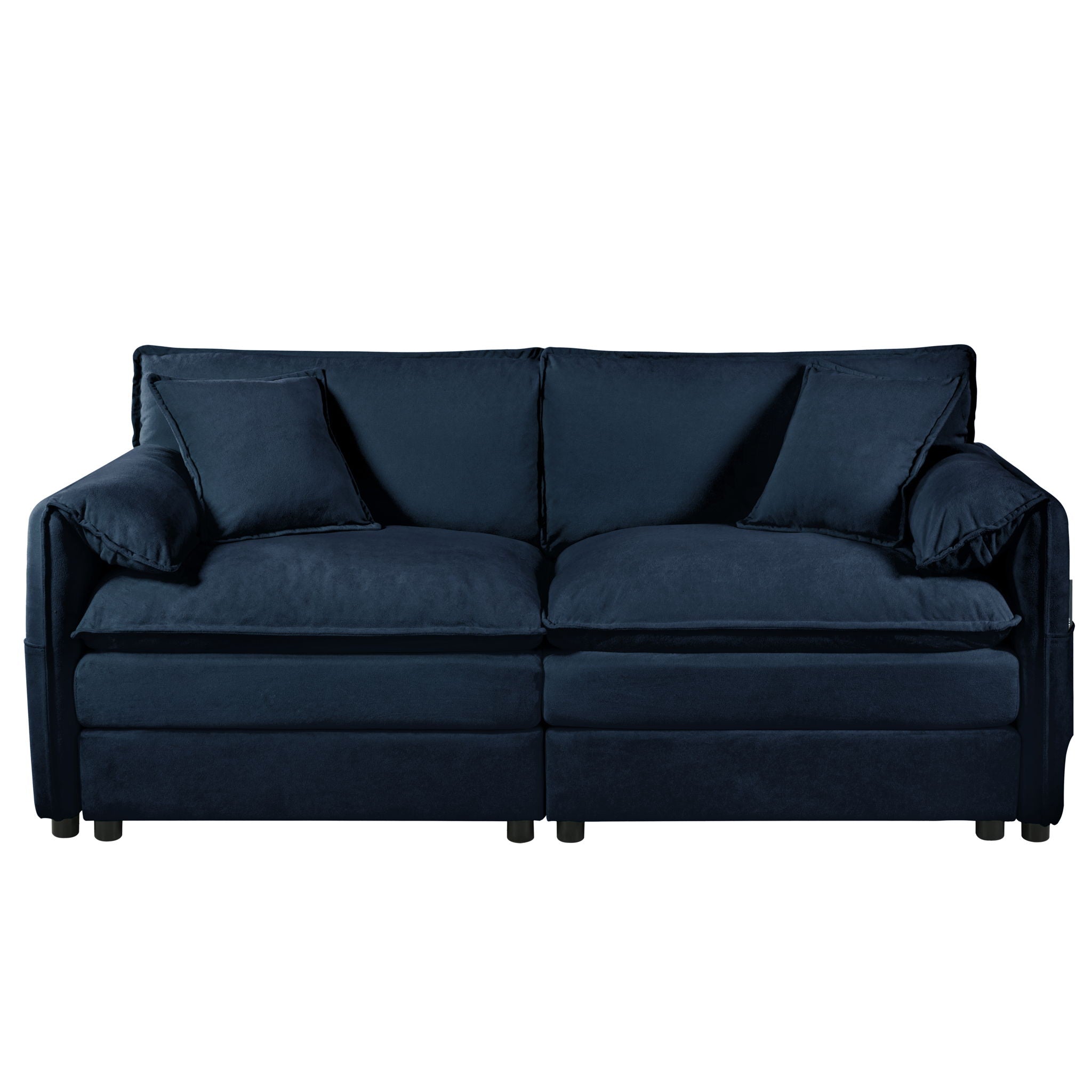 Modern Oversized Chenille Loveseat Sofa With Deep Seat And Diy Combination - Best Buy Furniture