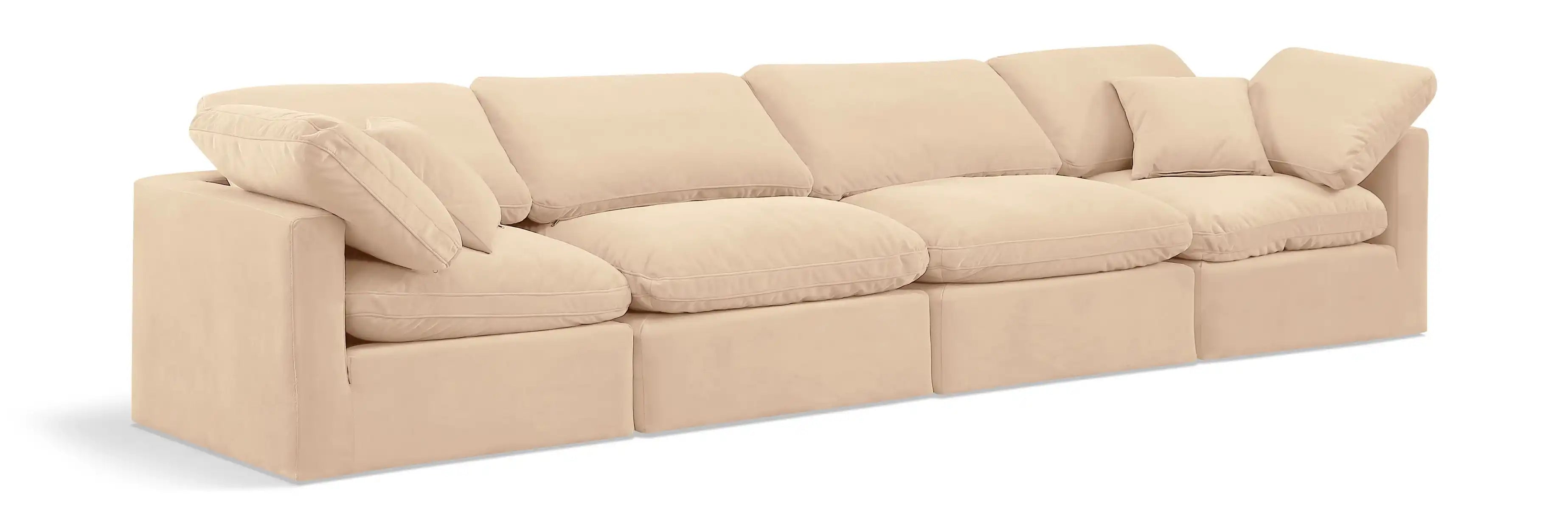 Indulge - Velvet 4 Seat Modular Sofa - Best Buy Furniture