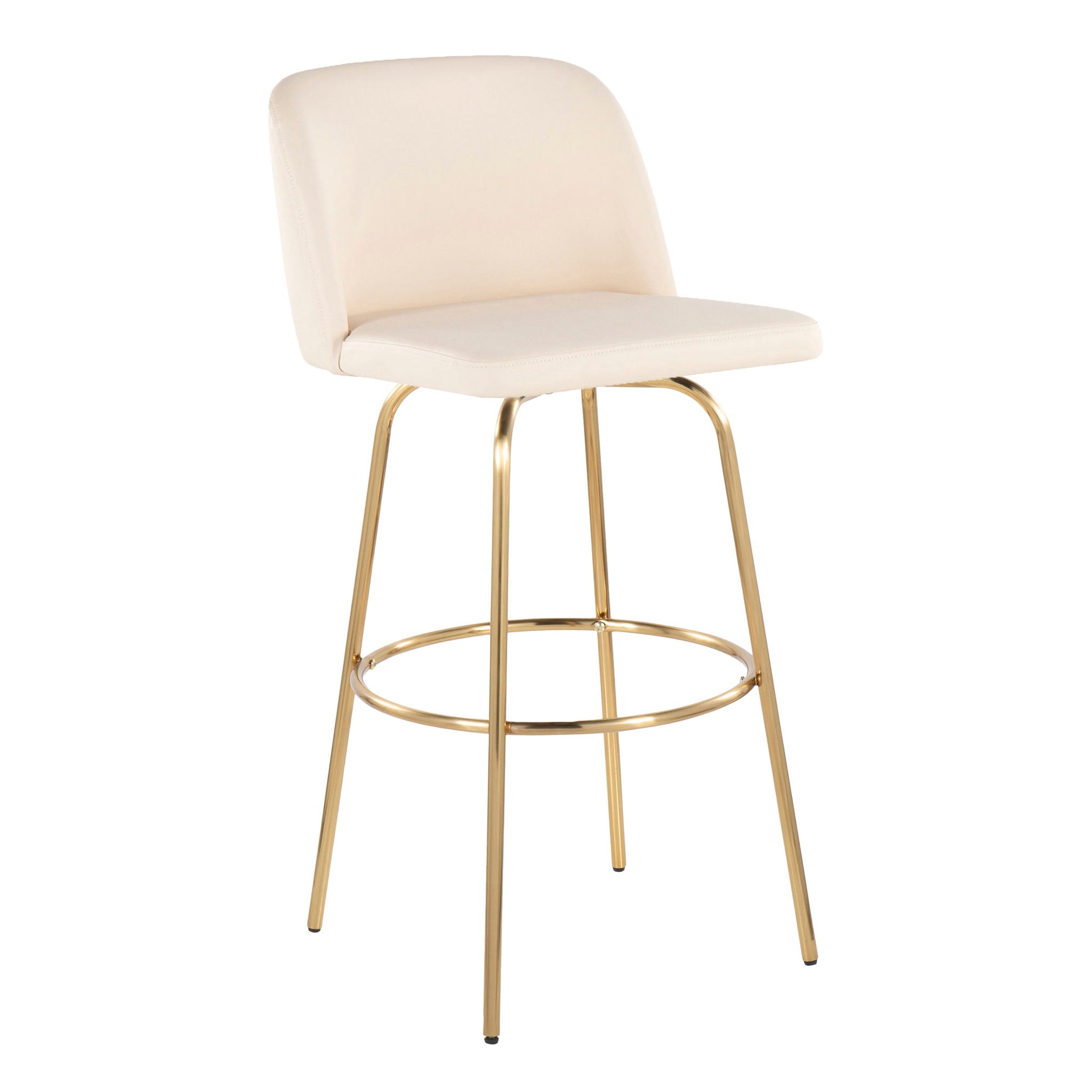 Toriano - Contemporary Fixed Height Barstool With Swivel And Round Footrest (Set of 2) - Best Buy Furniture