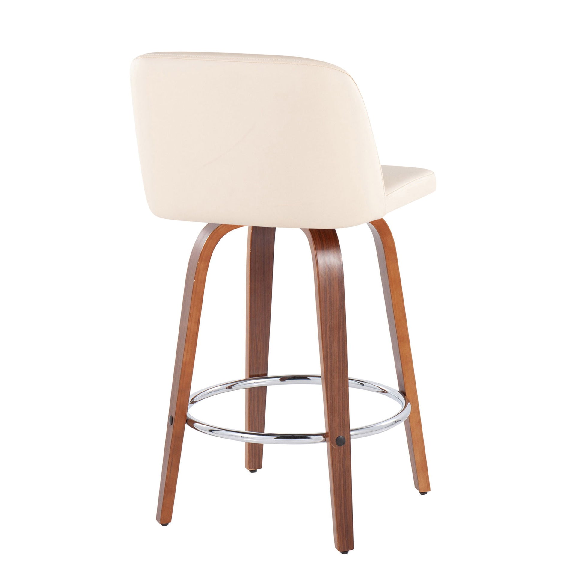 Toriano - Mid-Century Modern Fixed Height Counter Stool With Round Footrest (Set of 2) - Best Buy Furniture