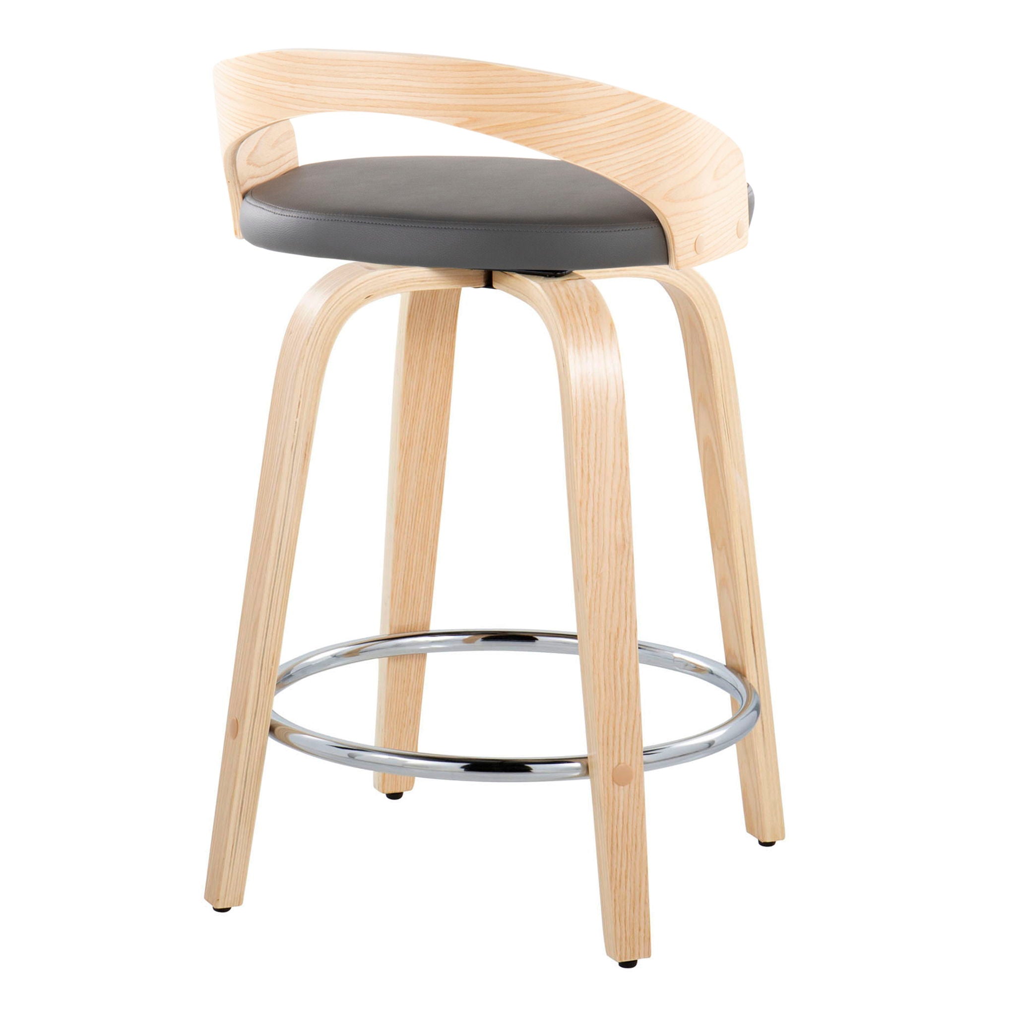 Grotto - Contemporary Fixed Height Counter Stool & Swivel, Round Footrest (Set of 2) - Best Buy Furniture