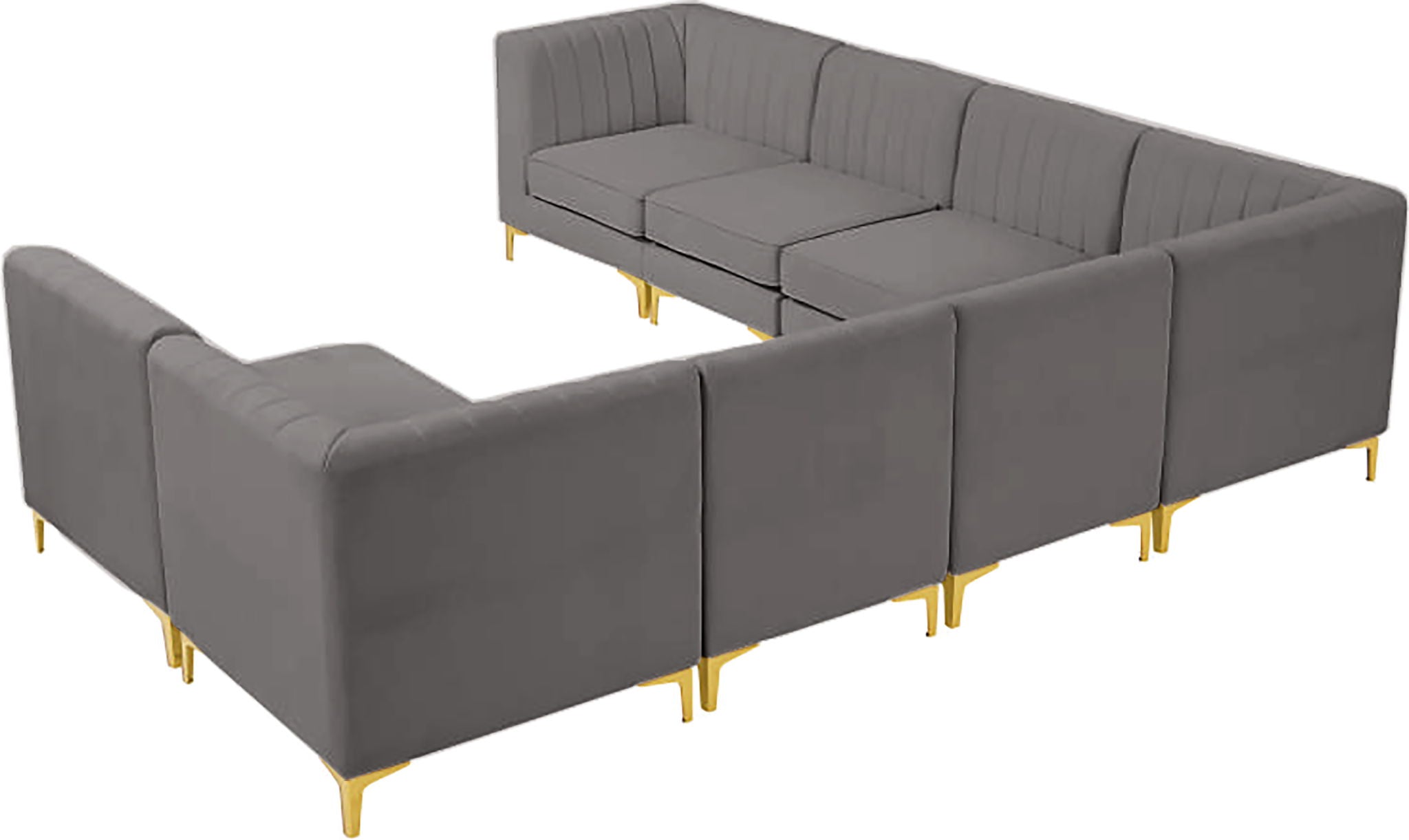 Alina - 8 Piece Velvet Modular Sectional - Best Buy Furniture