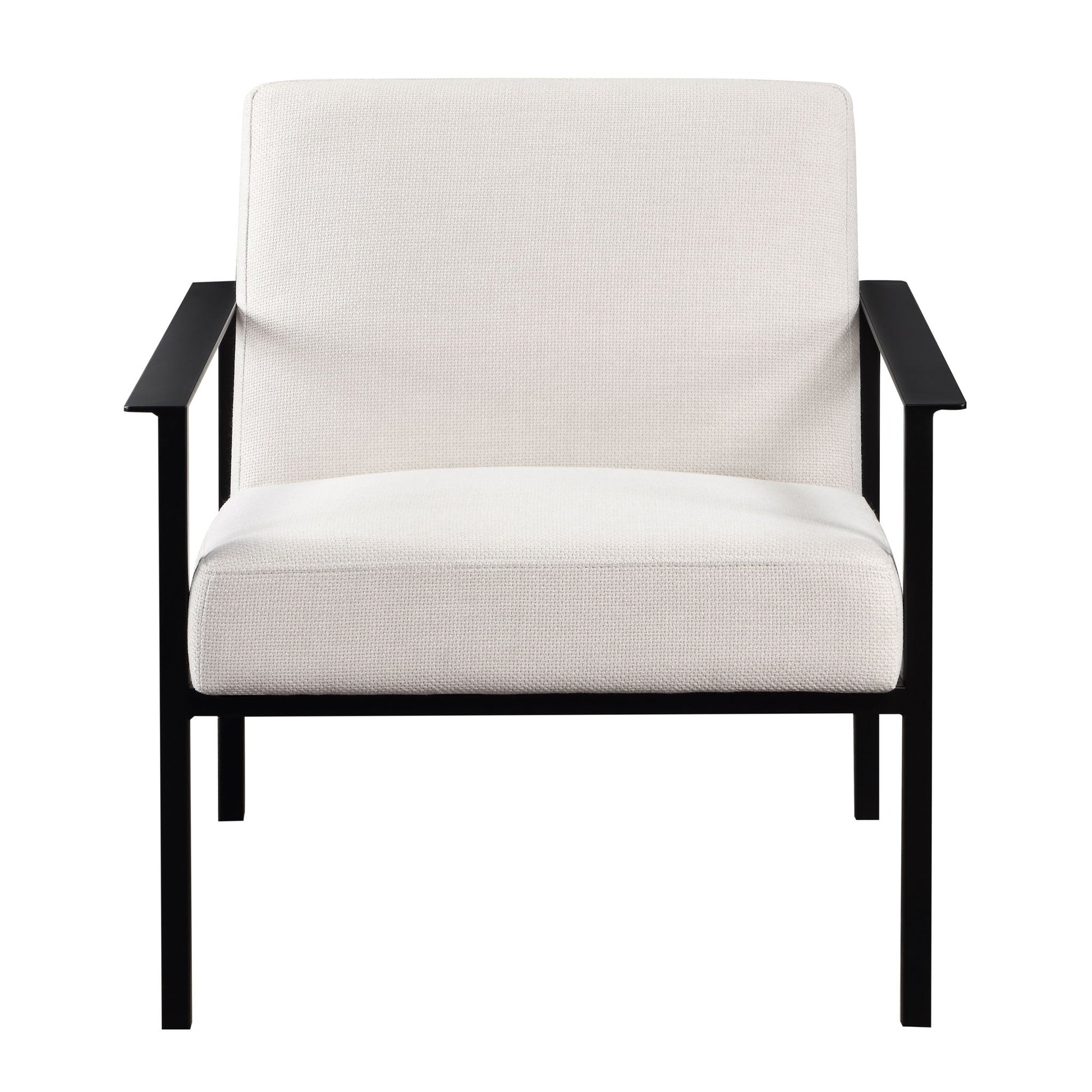 Millie - Modern Stationary Metal Accent Chair With Polyester Upholstery - Off White - Best Buy Furniture