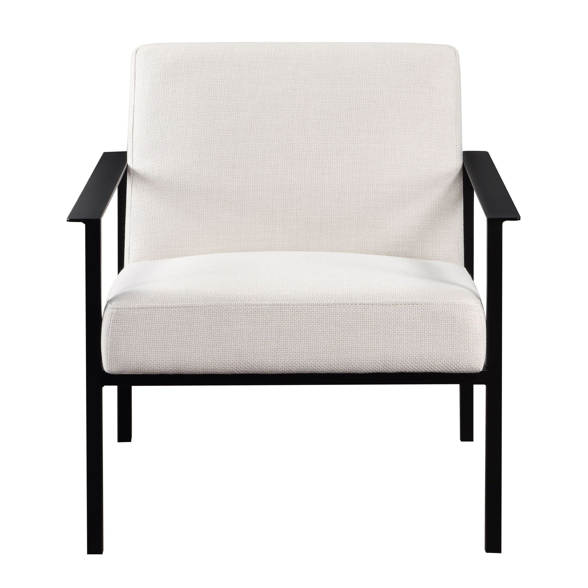 Millie - Modern Stationary Metal Accent Chair With Polyester Upholstery - Off White - Best Buy Furniture