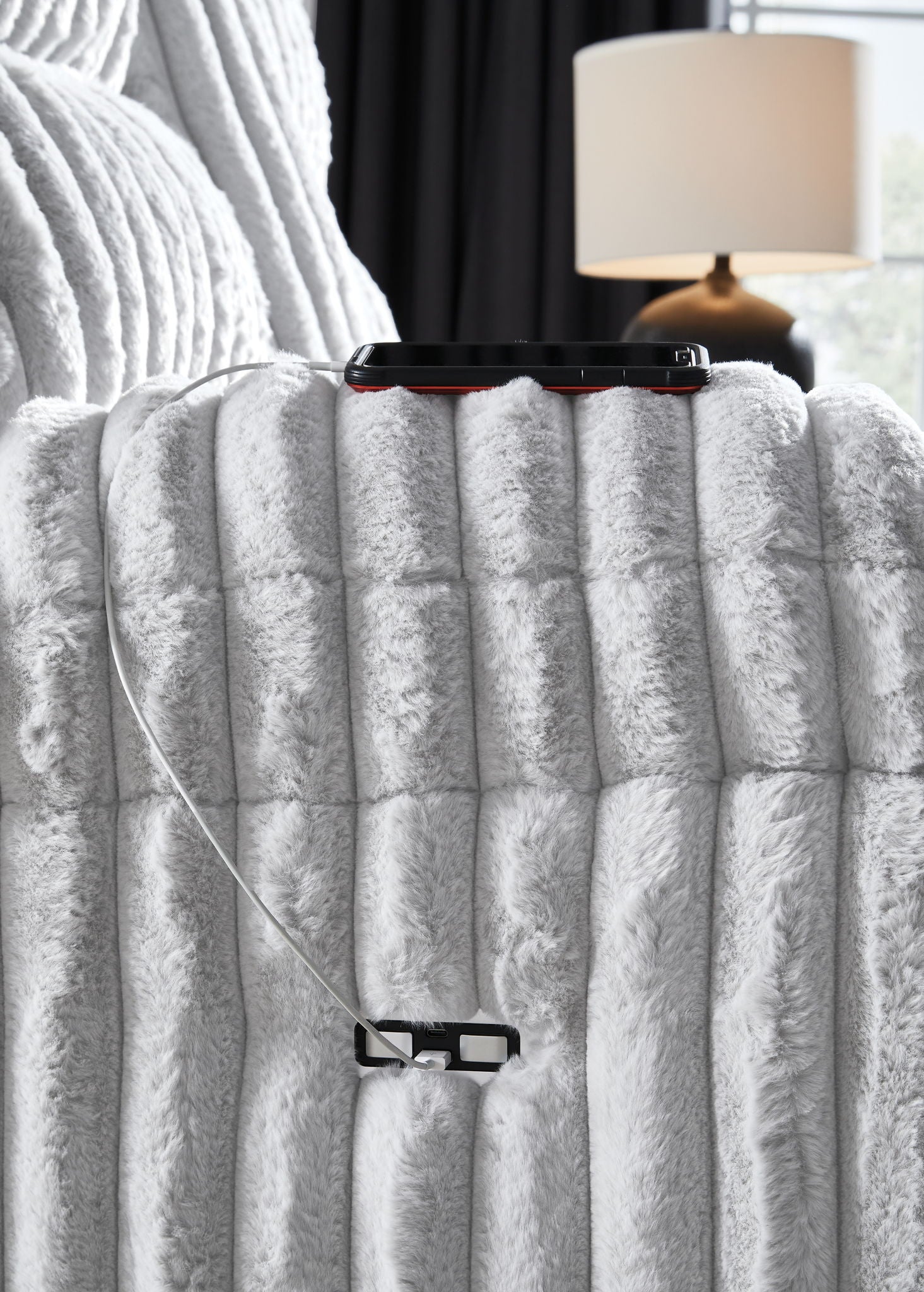 Rhines Falls - Double Reclining Power Loveseat With Console - Alloy - Best Buy Furniture