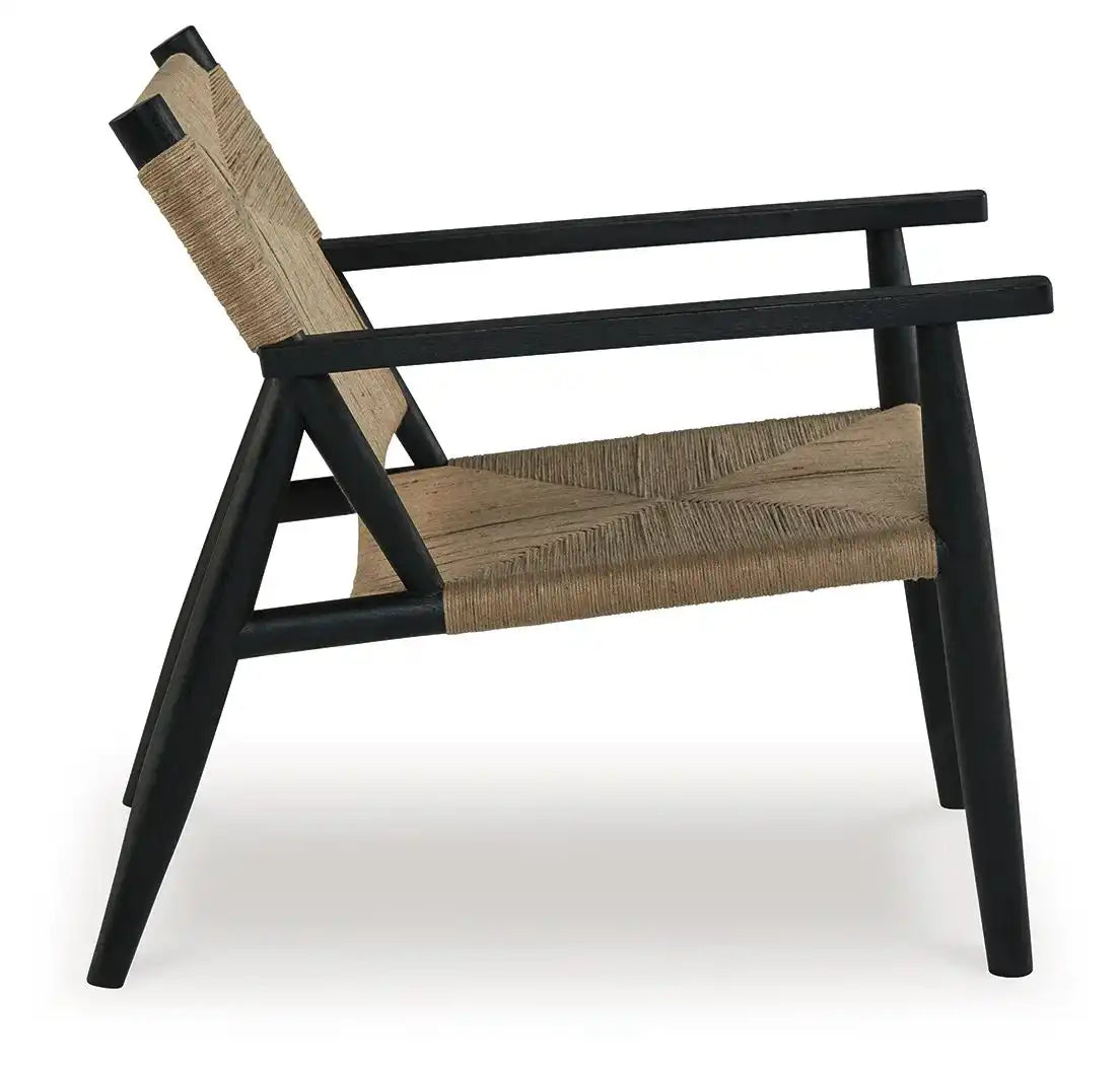 Halfmore - Accent Chair - Black / Natural - Best Buy Furniture