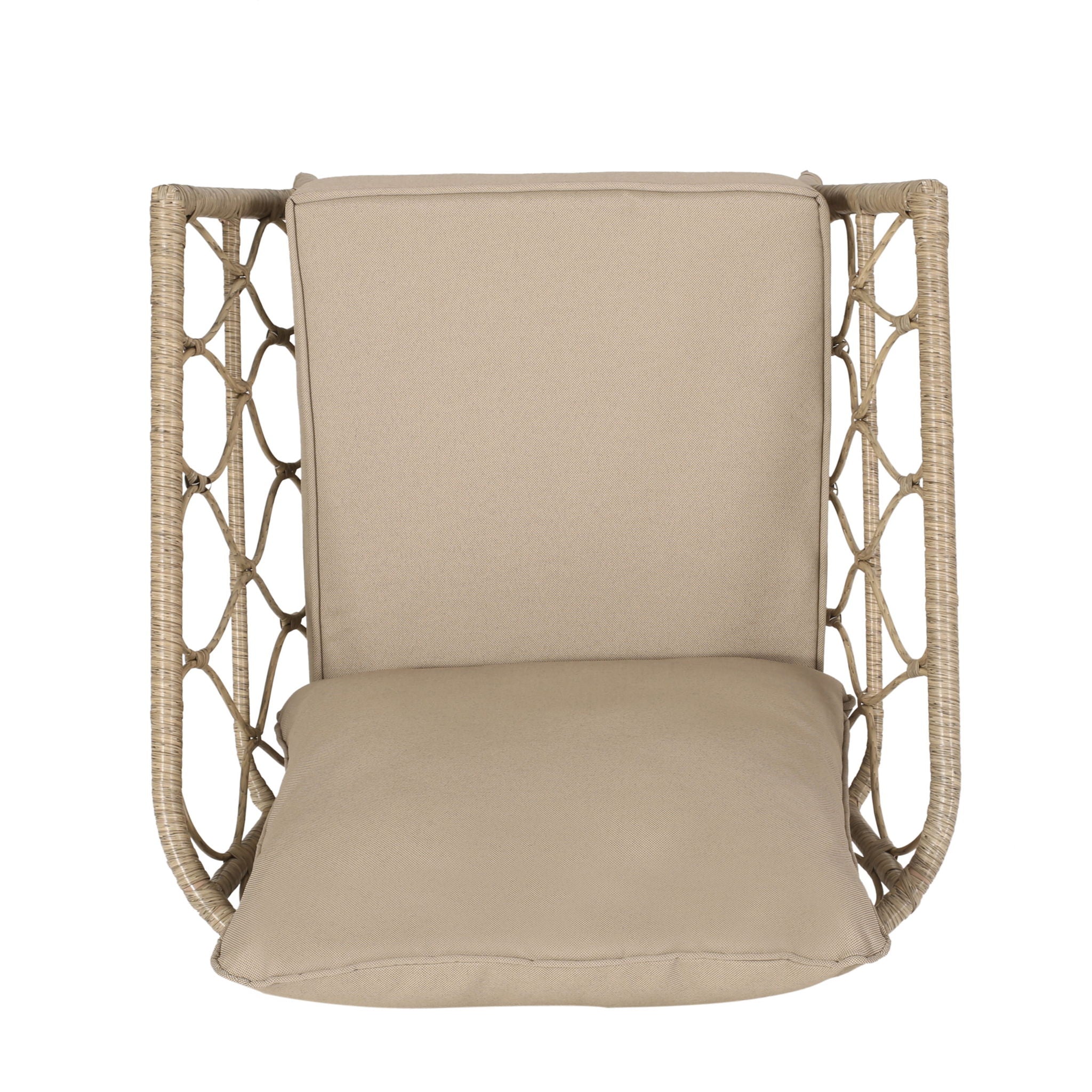 Bruce - Outdoor Club Chair Set With Water Resistant Cushions Rattan And Iron - Brown - Best Buy Furniture