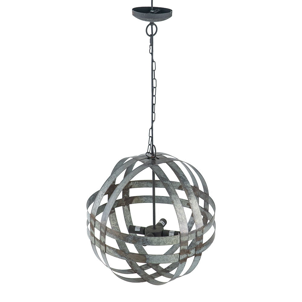 4 Light Galvanized Chandelier, Hanging Light Fixture With Adjustable Chain For Kitchen, Bulb Not Included - Gray - Best Buy Furniture