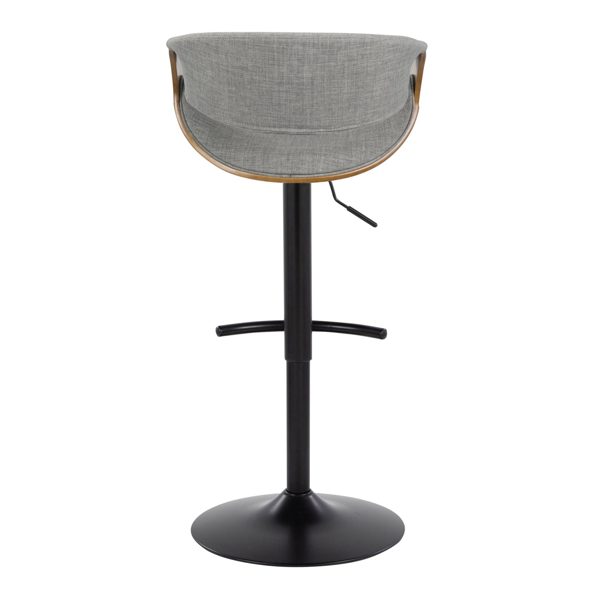 Curvo - Mid Century Modern Adjustable Barstool With Swivel & Rounded T Footrest (Set of 2) - Best Buy Furniture