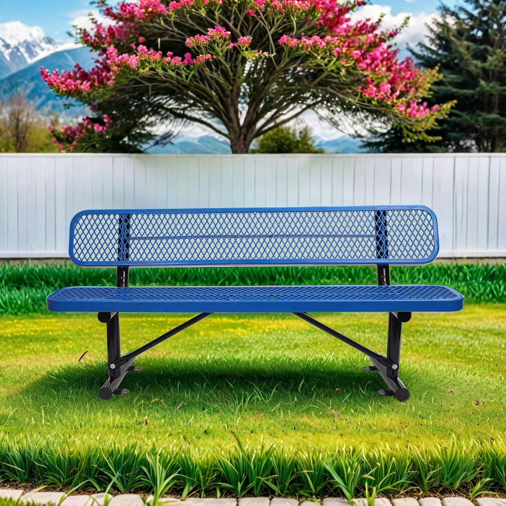 Outdoor Steel Bench With Backrest - Best Buy Furniture