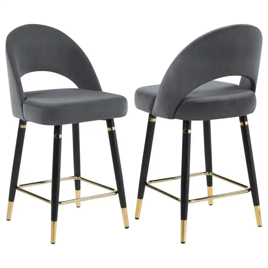 Lindsey - Velvet Upholstered Counter Chair (Set of 2) - Best Buy Furniture