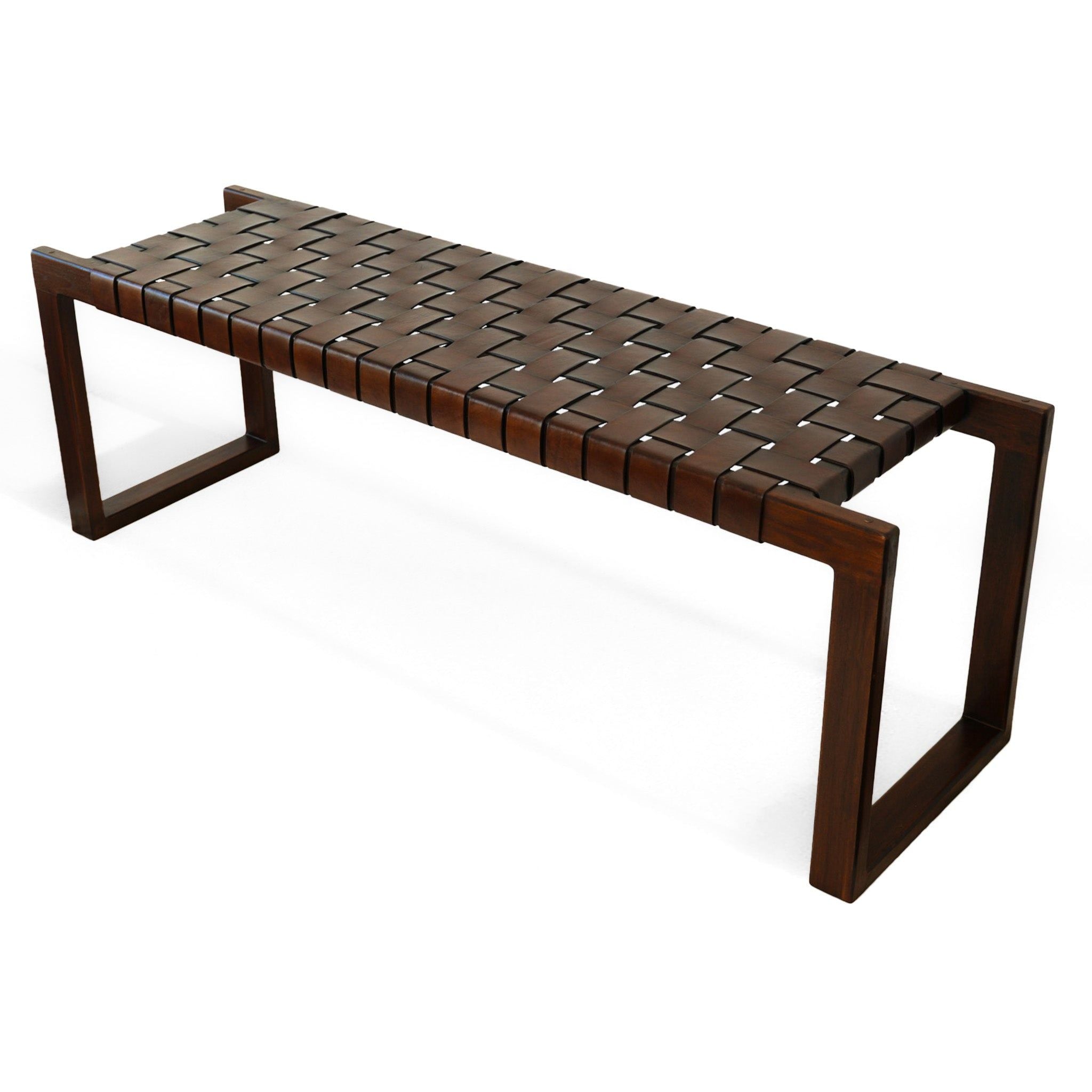Christina - Leather Bench - Cognac / Dark Brown / Tan - Best Buy Furniture
