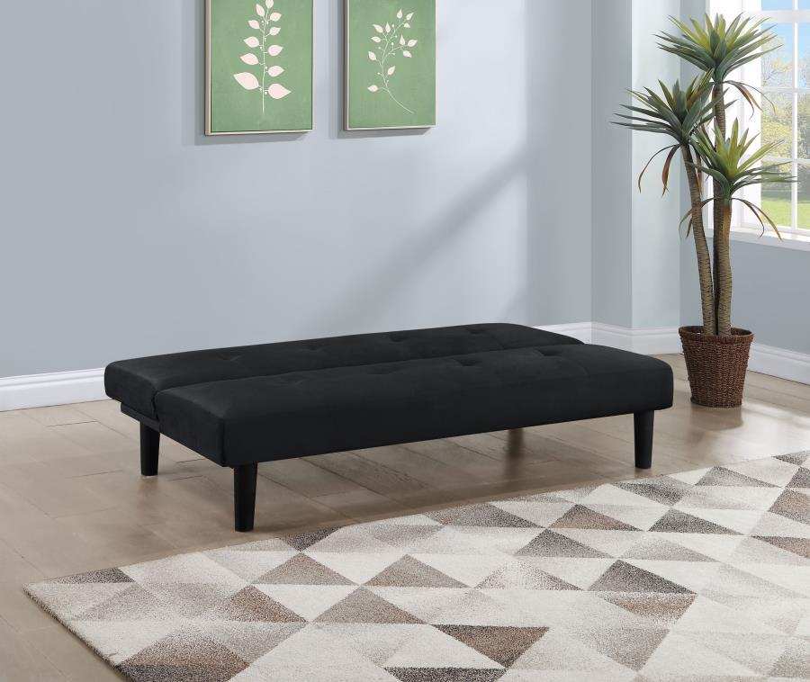 Stanford - Upholstered Tufted Convertible Sofa Bed - Black - Best Buy Furniture