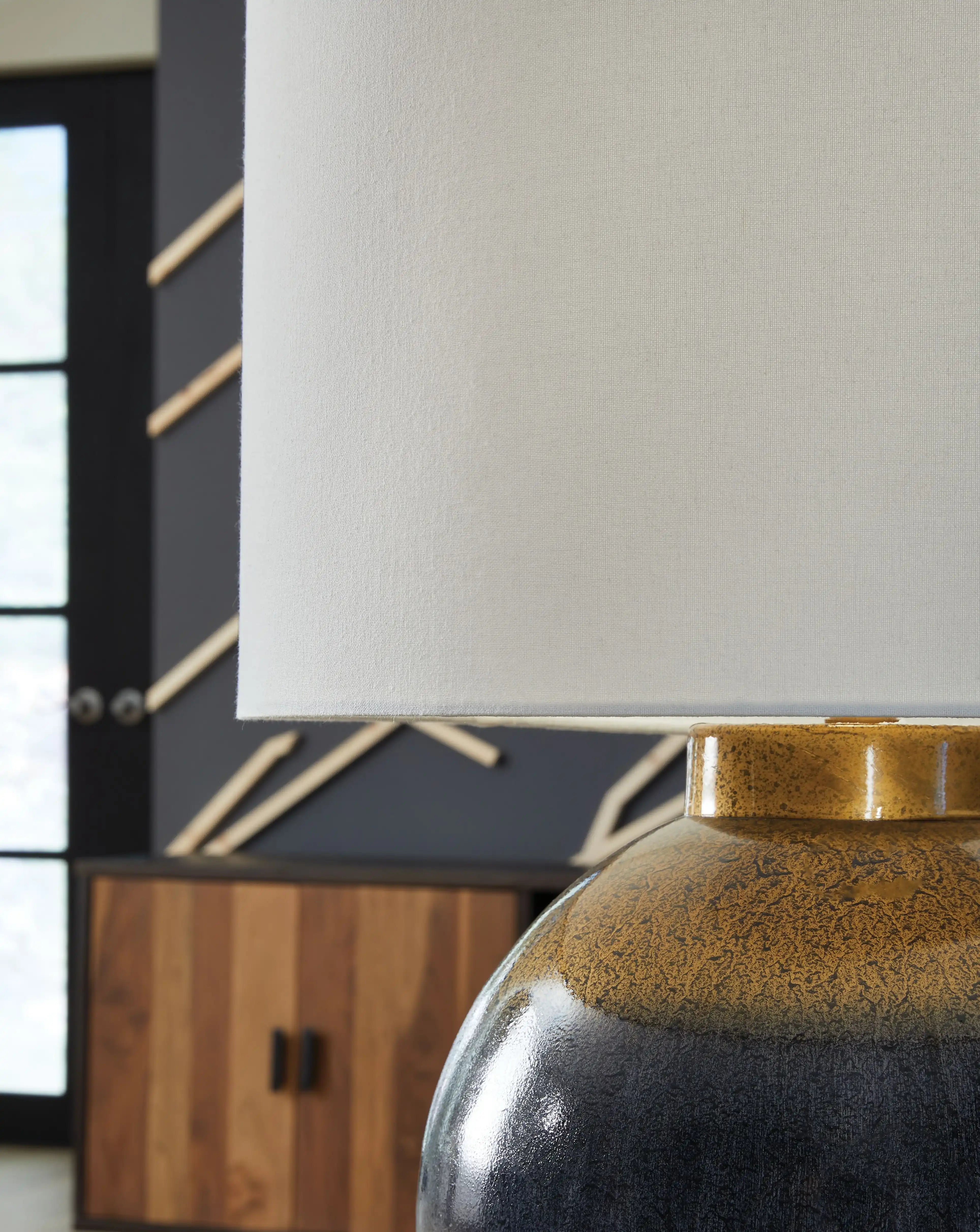 Adara - Metal Table Lamp - Blue / Gold Finish - Best Buy Furniture