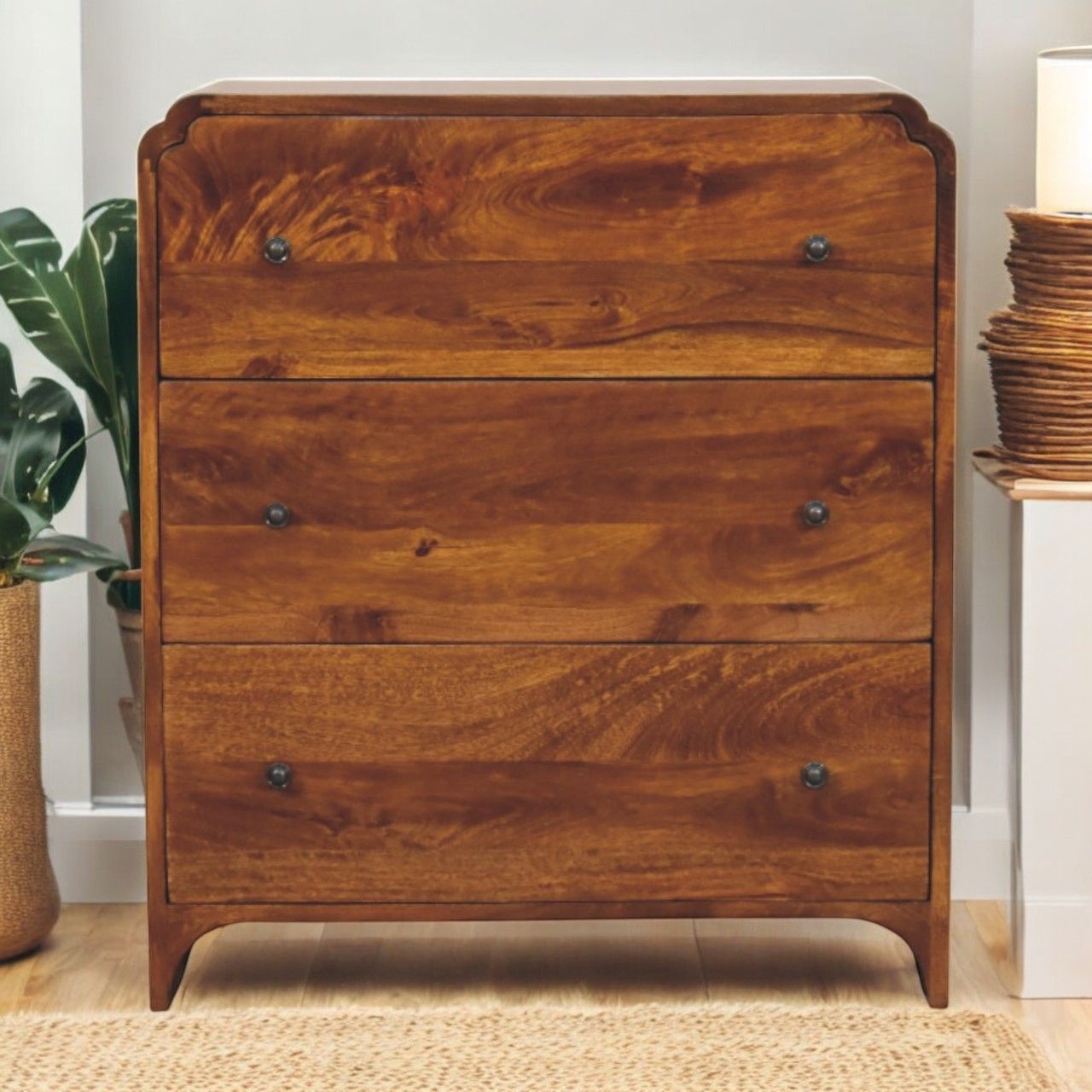 Newton - 3 Drawer Chest - Brown - Best Buy Furniture