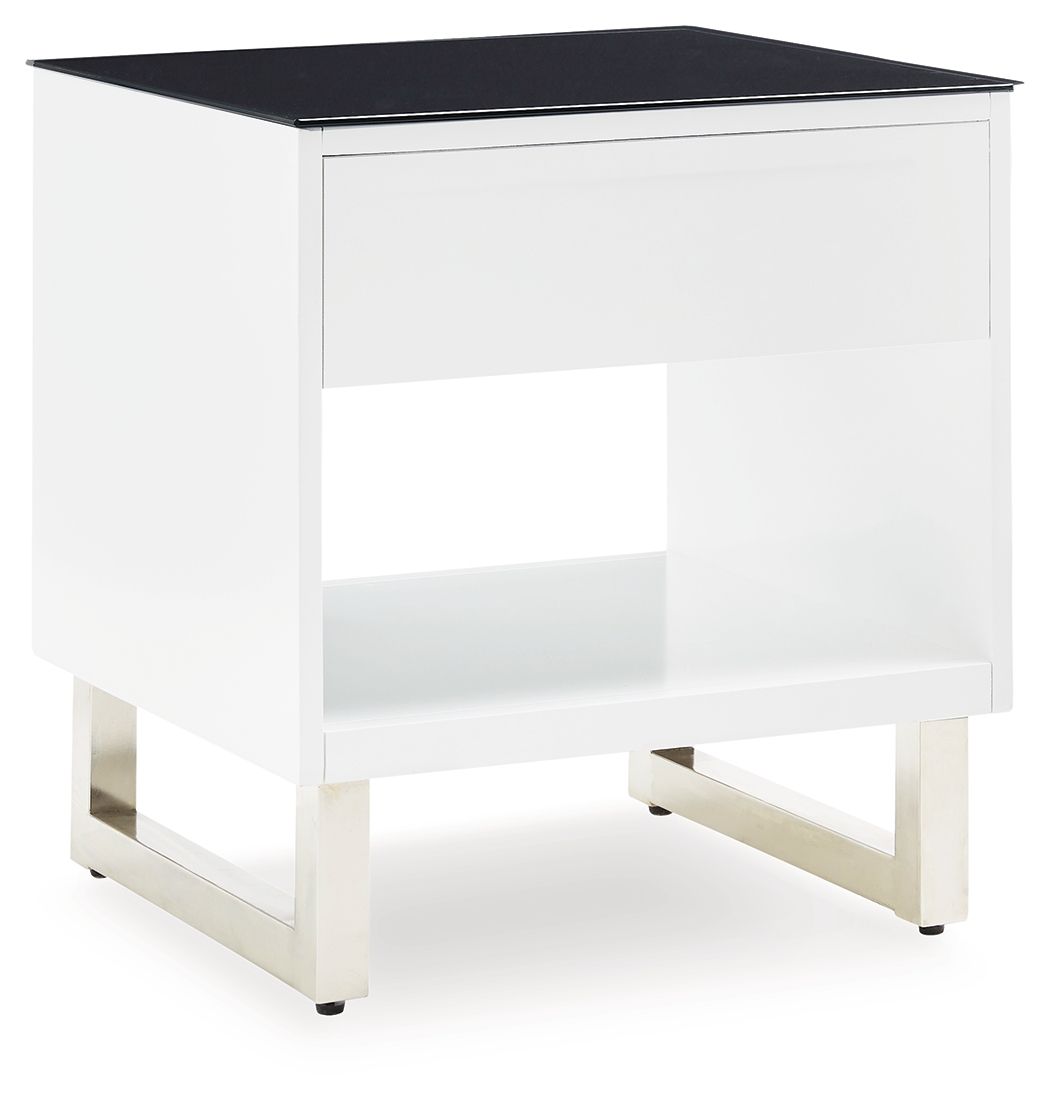 Gardoni - Rectangular End Table - White / Black - Best Buy Furniture