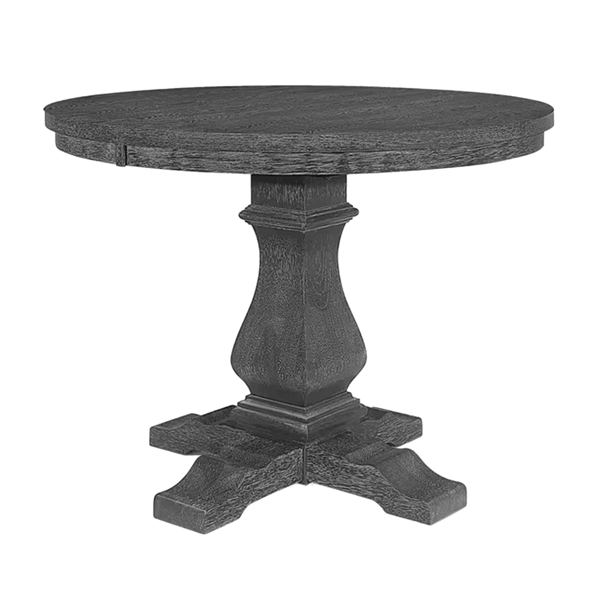 Rustic Extendable Dining Table With Pedestal Base - Gray - Best Buy Furniture
