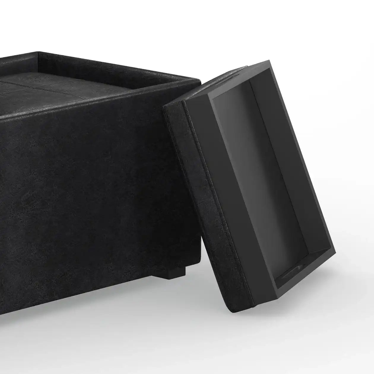 Avalon - 5 Piece Storage Ottoman - Distressed Black - Best Buy Furniture