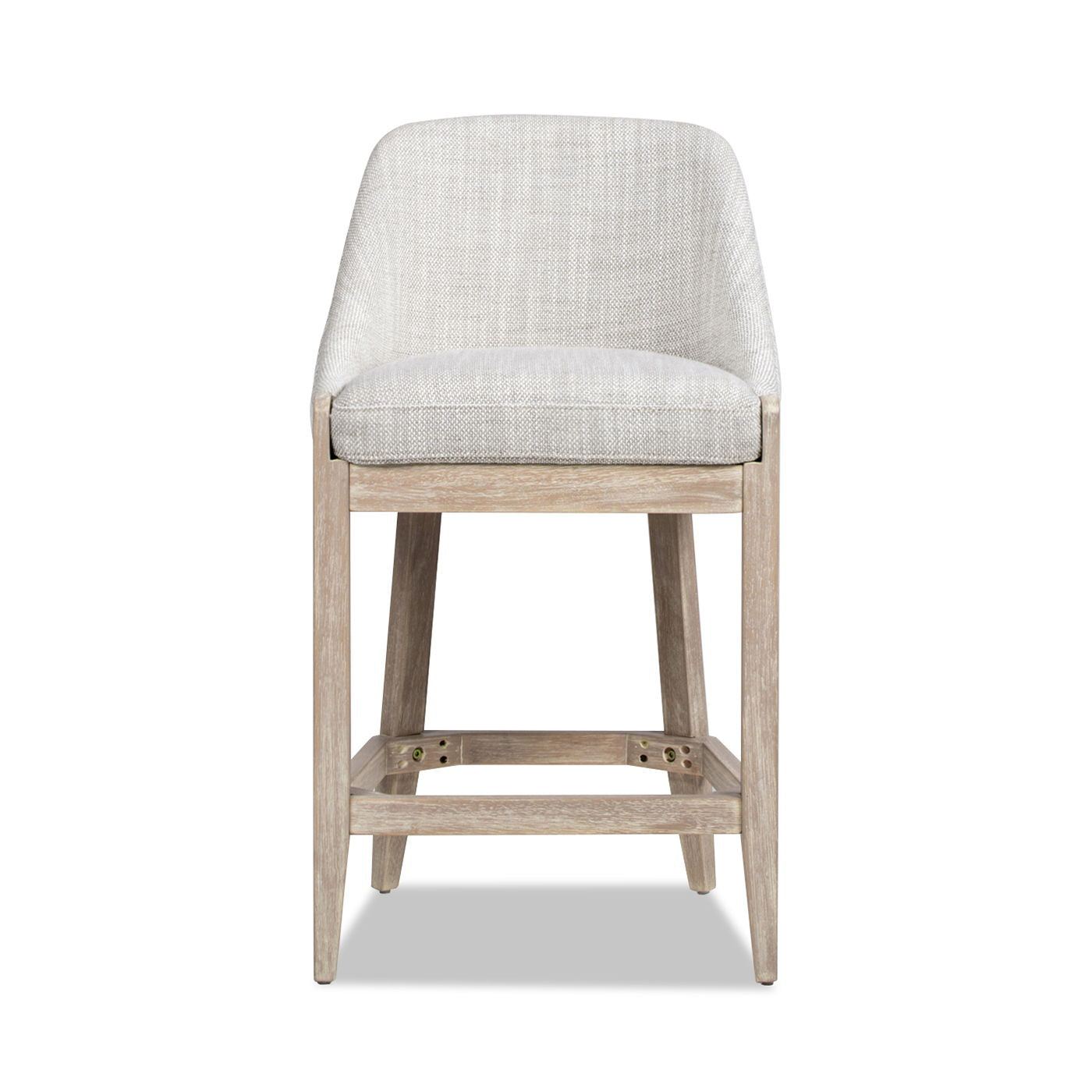 Newport - Coastal Curved Back Upholstered Counter Stool - Two Tone Neutral Gray - Best Buy Furniture