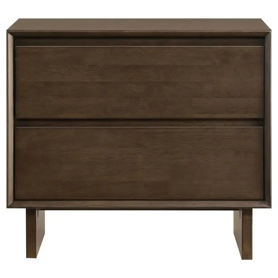 Glenwood - 2-Drawer Nightstand Bedside Table - Warm Brown - Best Buy Furniture