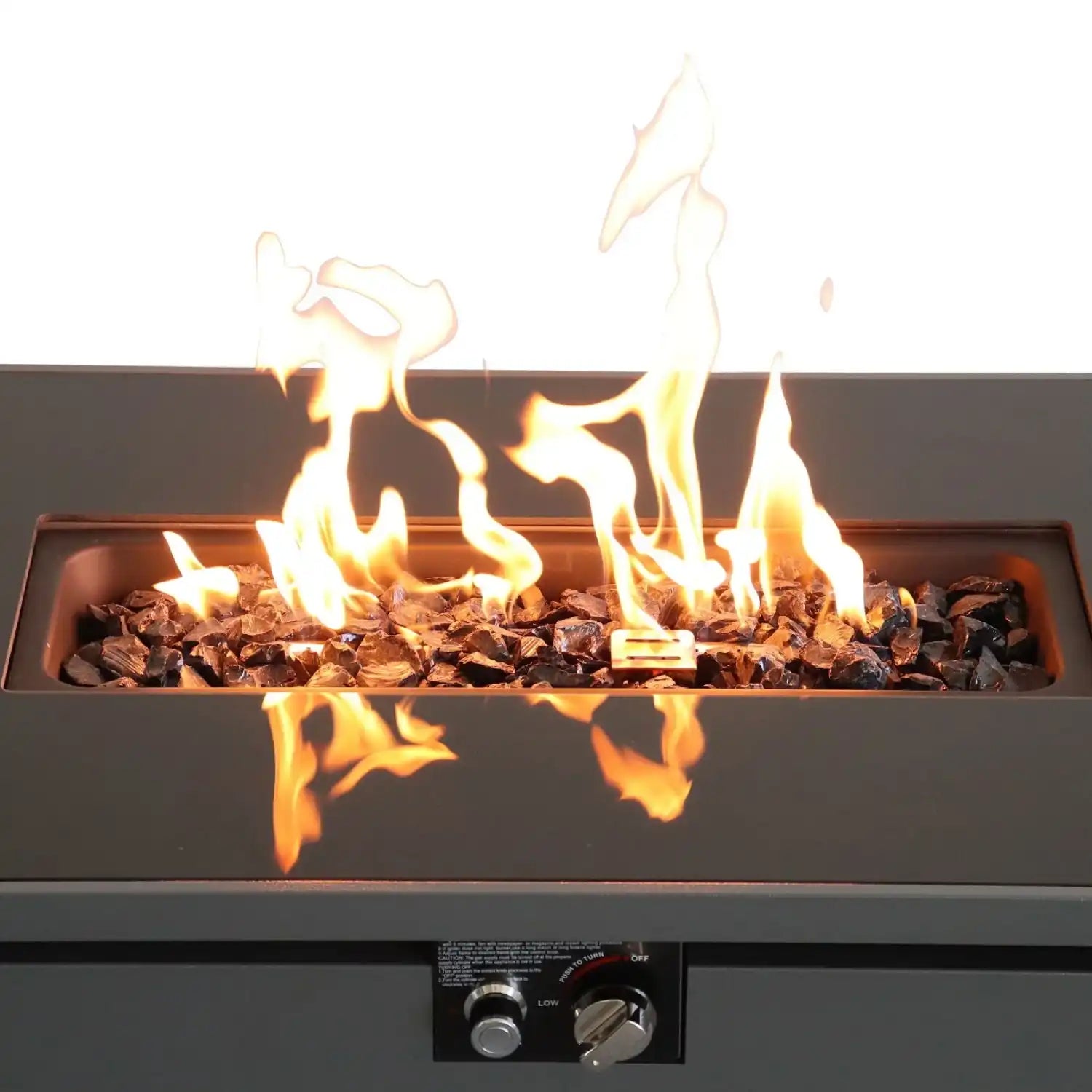 Outdoor Fire Pit Table With Lid - Dark Gray - Best Buy Furniture