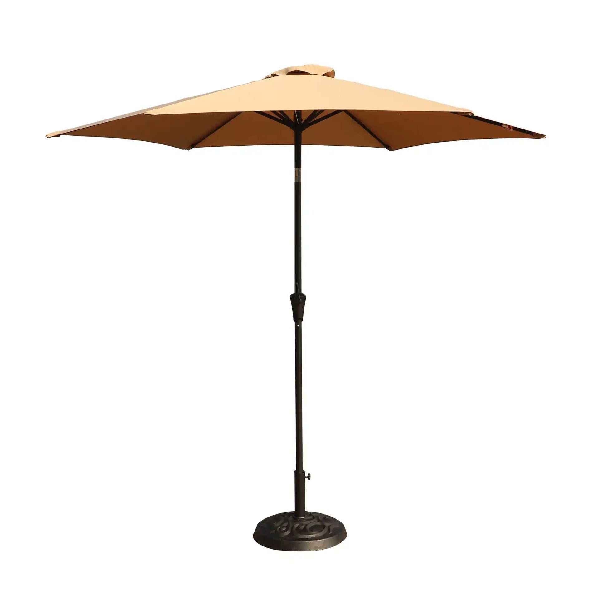 8.8' Outdoor Aluminum Patio Umbrella, Market Umbrella With 33 Pounds Round Resin Umbrella Base Lift - Best Buy Furniture