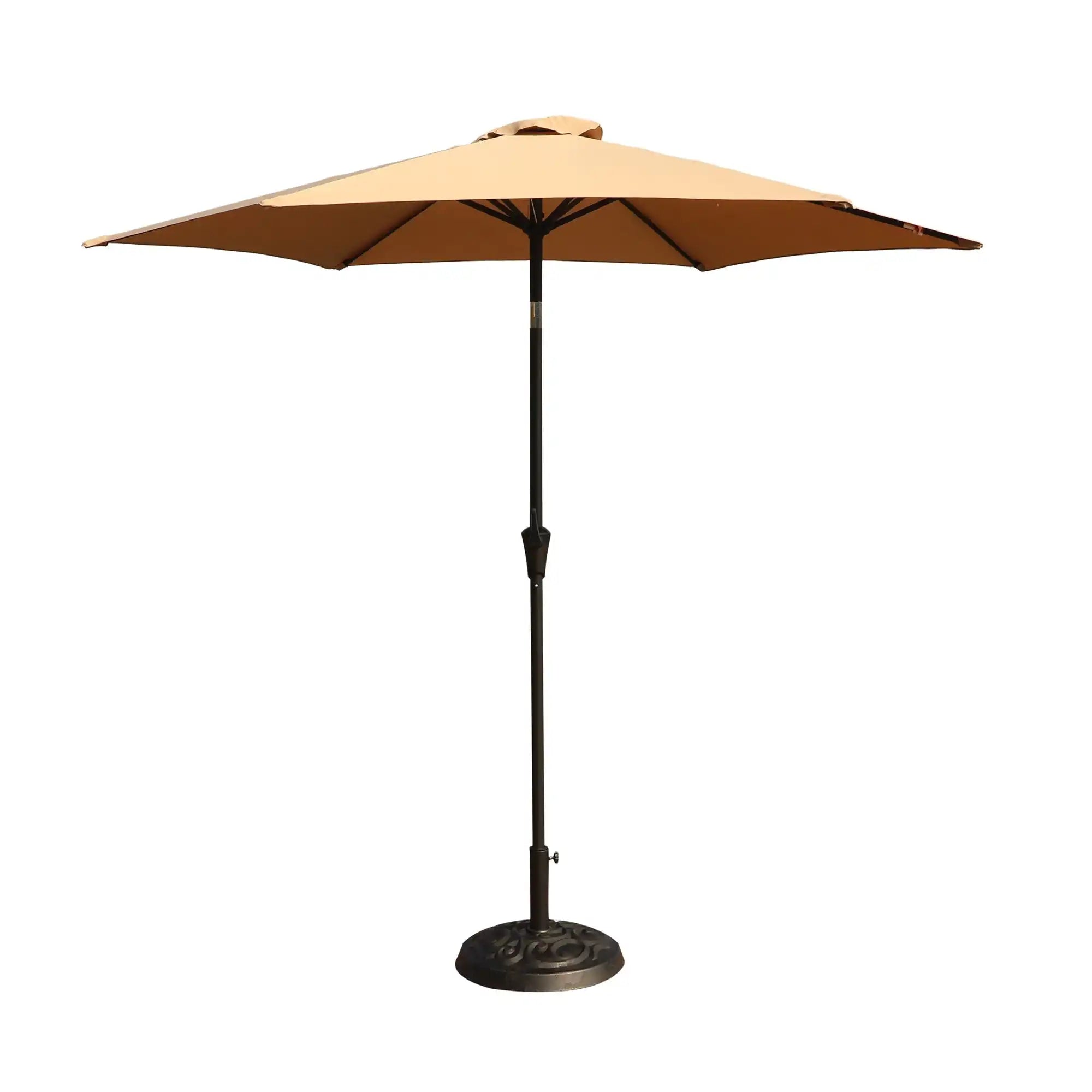 8.8' Outdoor Aluminum Patio Umbrella, Market Umbrella With 33 Pounds Round Resin Umbrella Base Lift - Best Buy Furniture