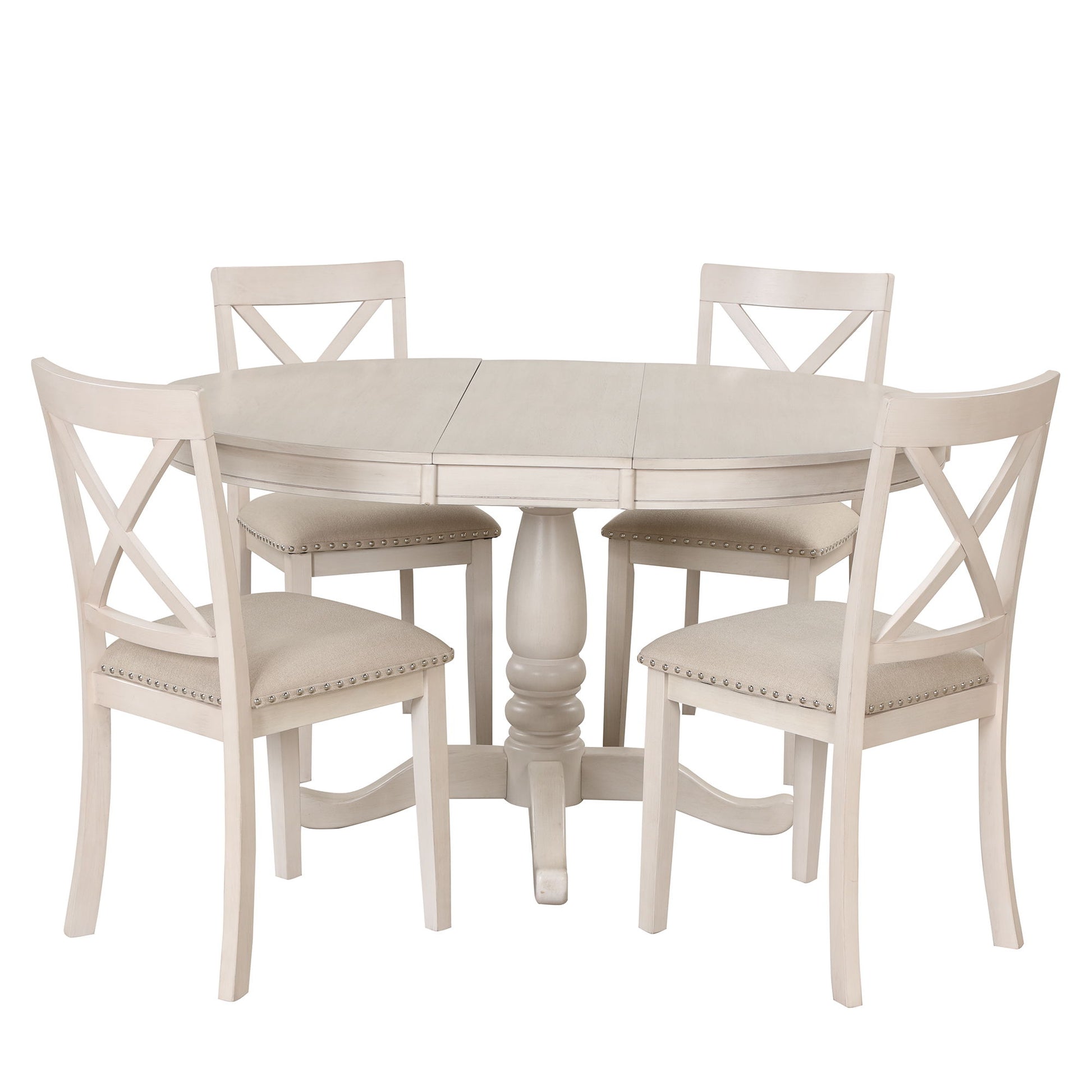 Modern Dining Table Set For 4, Round Table And 4 Kitchen Room Chairs, 5 Piece Kitchen Table Set For Dining Room, Dinette, Breakfast Nook - Best Buy Furniture