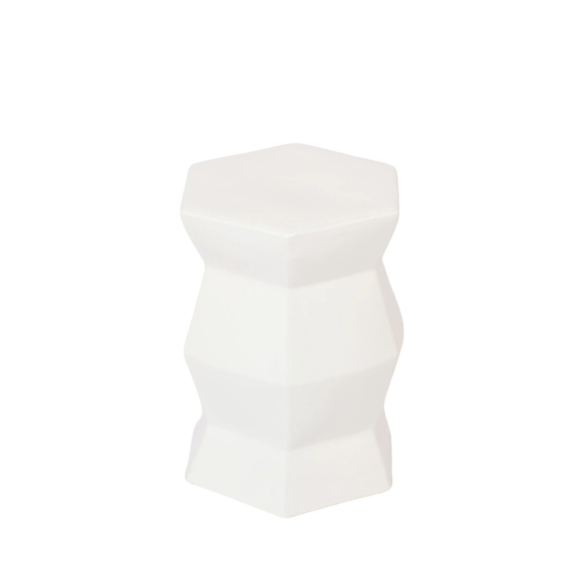 Contemporary Ceramic Drum Stool Indoor / Outdoor Side Table Glazed Accent Garden Stool - White - Best Buy Furniture