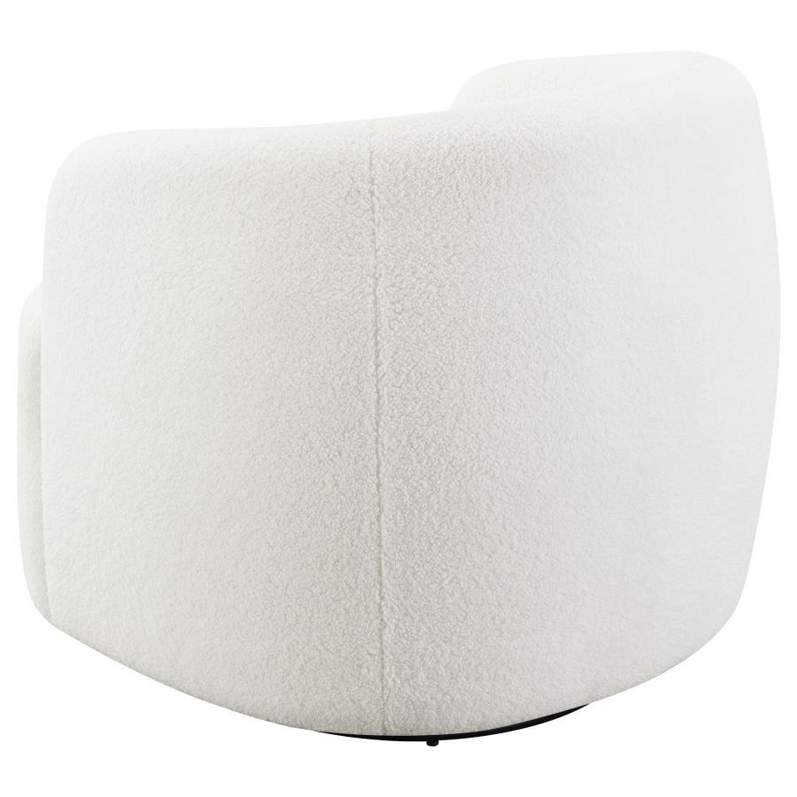 Hudson - Faux Sheepskin Upholstered Swivel Chair - Natural - Best Buy Furniture