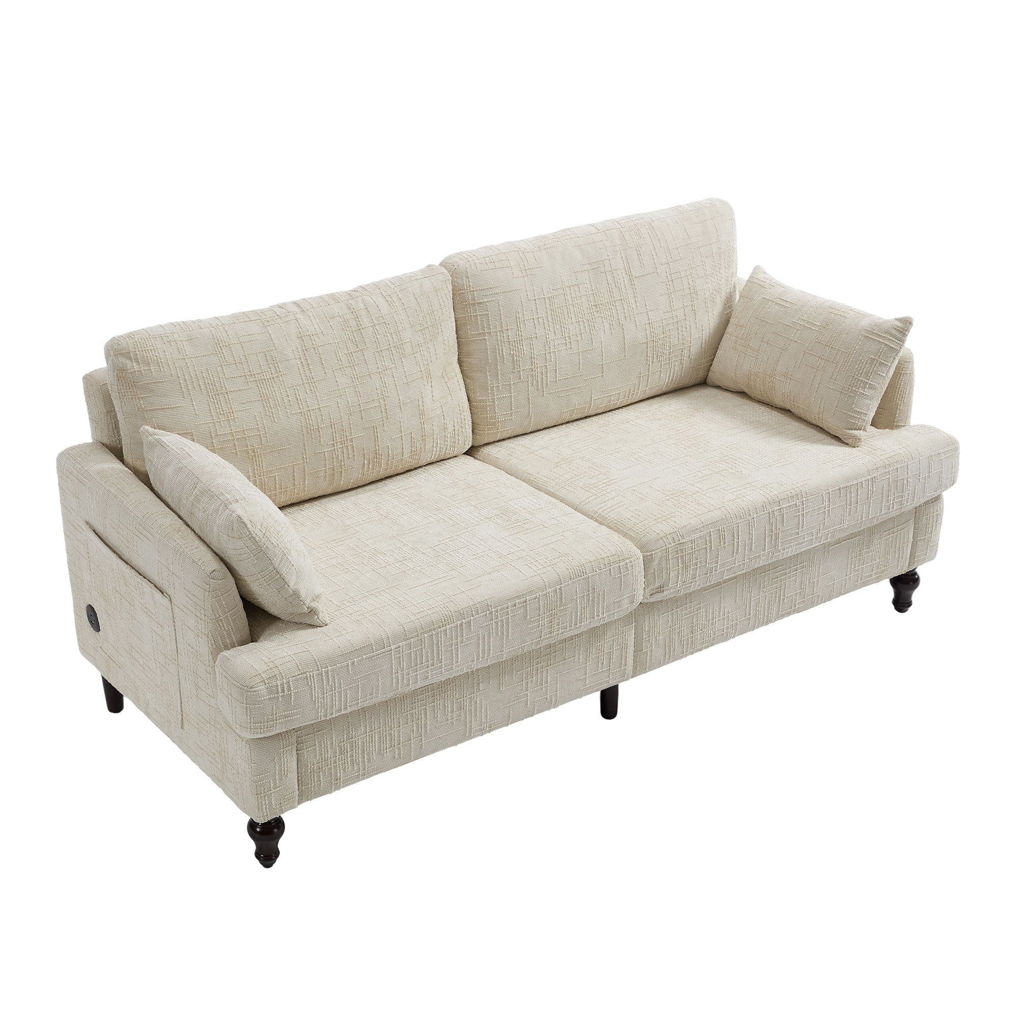 Chenille 2 Seater Sofa With LED Light, USB Charging Port, And Storage Bag - Best Buy Furniture